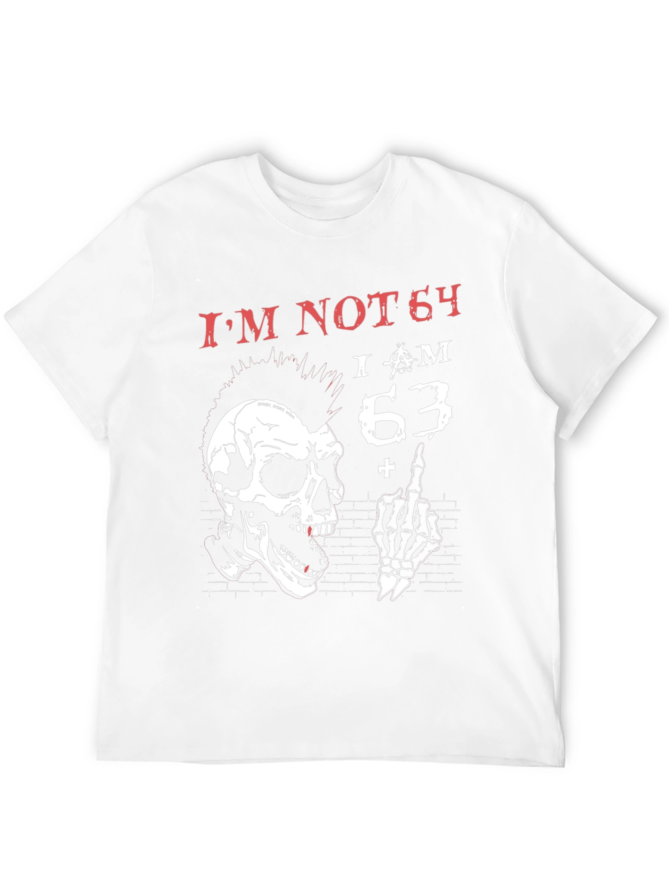 Black I'm Not 64 T-Shirt Skull Punk Rock view 12