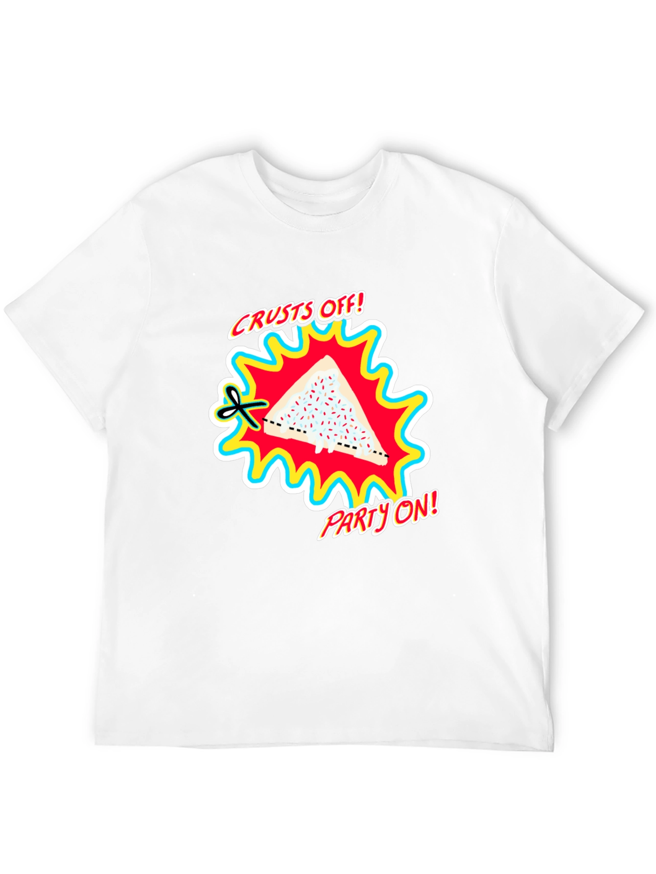 Black Crusts Off! Party On! Black Graphic Tee view 12