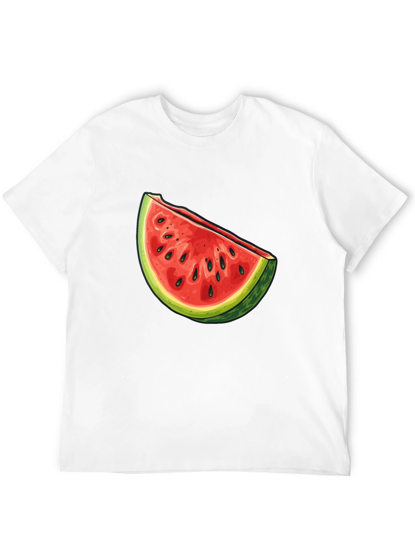 Black Watermelon Slice Graphic Tee - Unisex Casual Shirt view 12