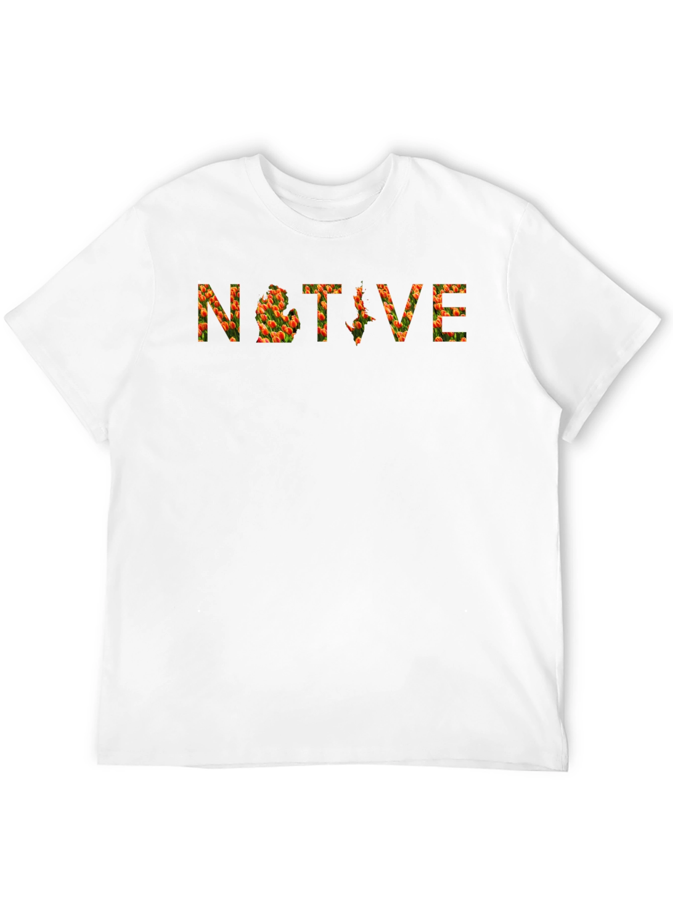 Black Native Flower Print Crew Neck T-Shirt view 12