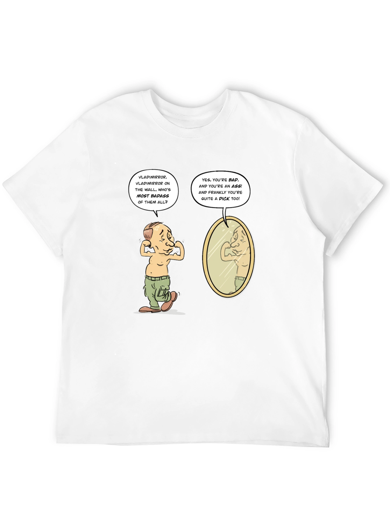 Black Putin Funny T-Shirt - Vladmirror Cartoon Tee view 12