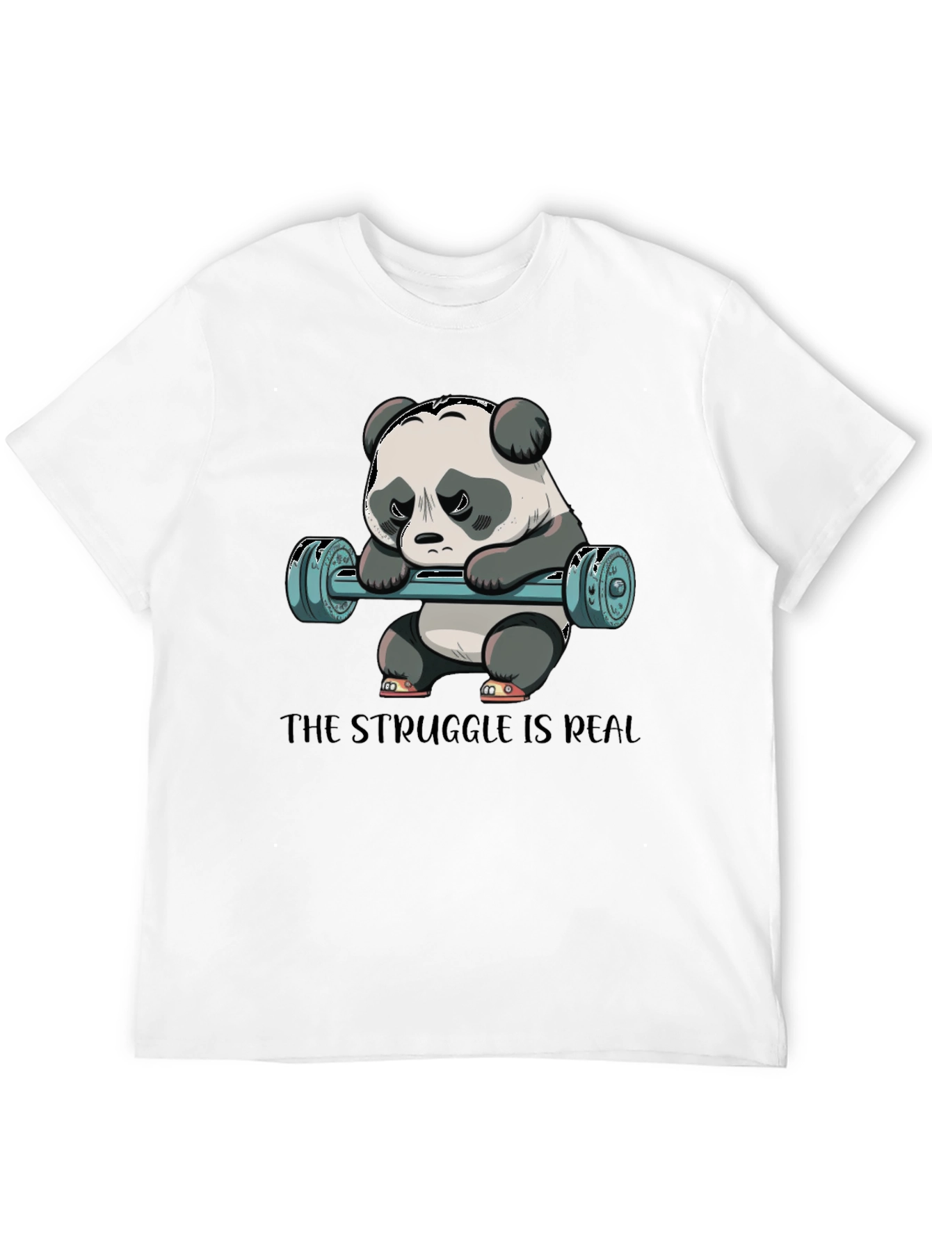 Black Struggle is Real Panda Workout T-Shirt view 12