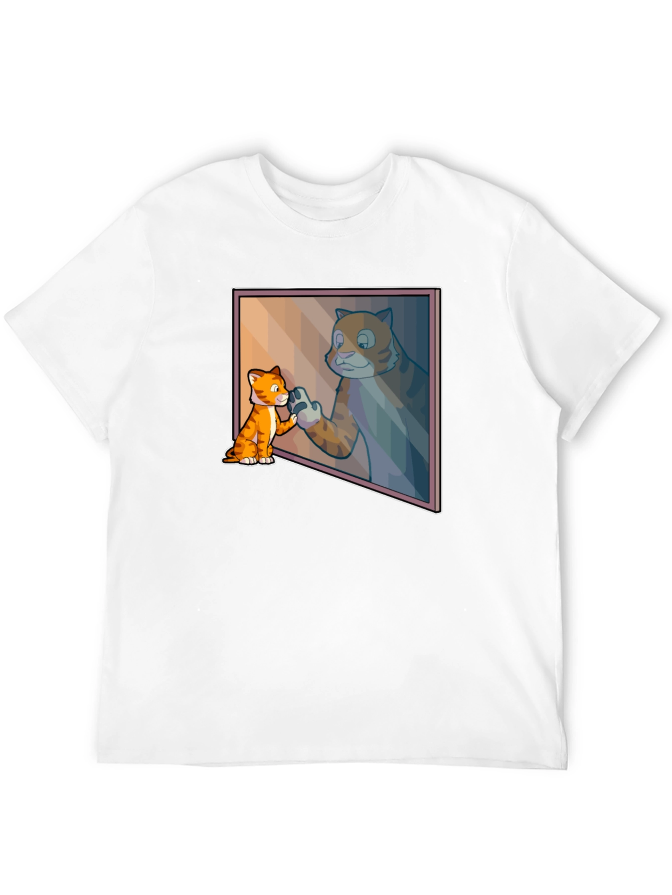 Black Cat Mirror Image Graphic Tee - Funny Animal T-Shirt view 12