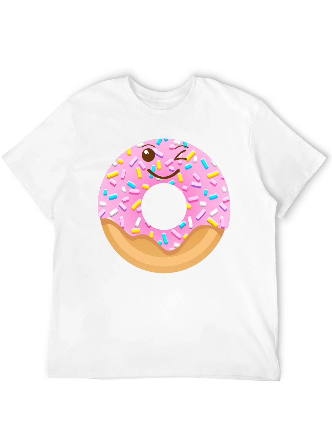 Black Winking Donut Graphic Tee - Black Cotton Shirt view 12