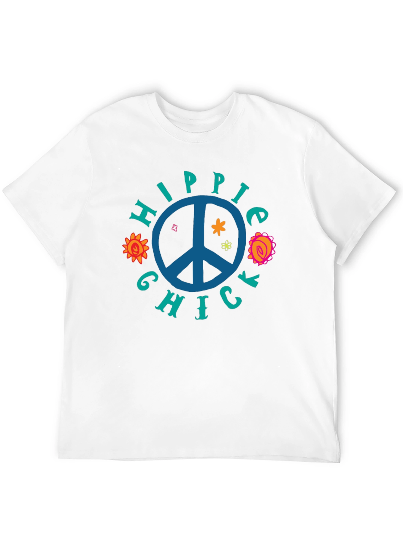Black Hippie Chick Graphic Tee - Peace Sign T-Shirt view 12