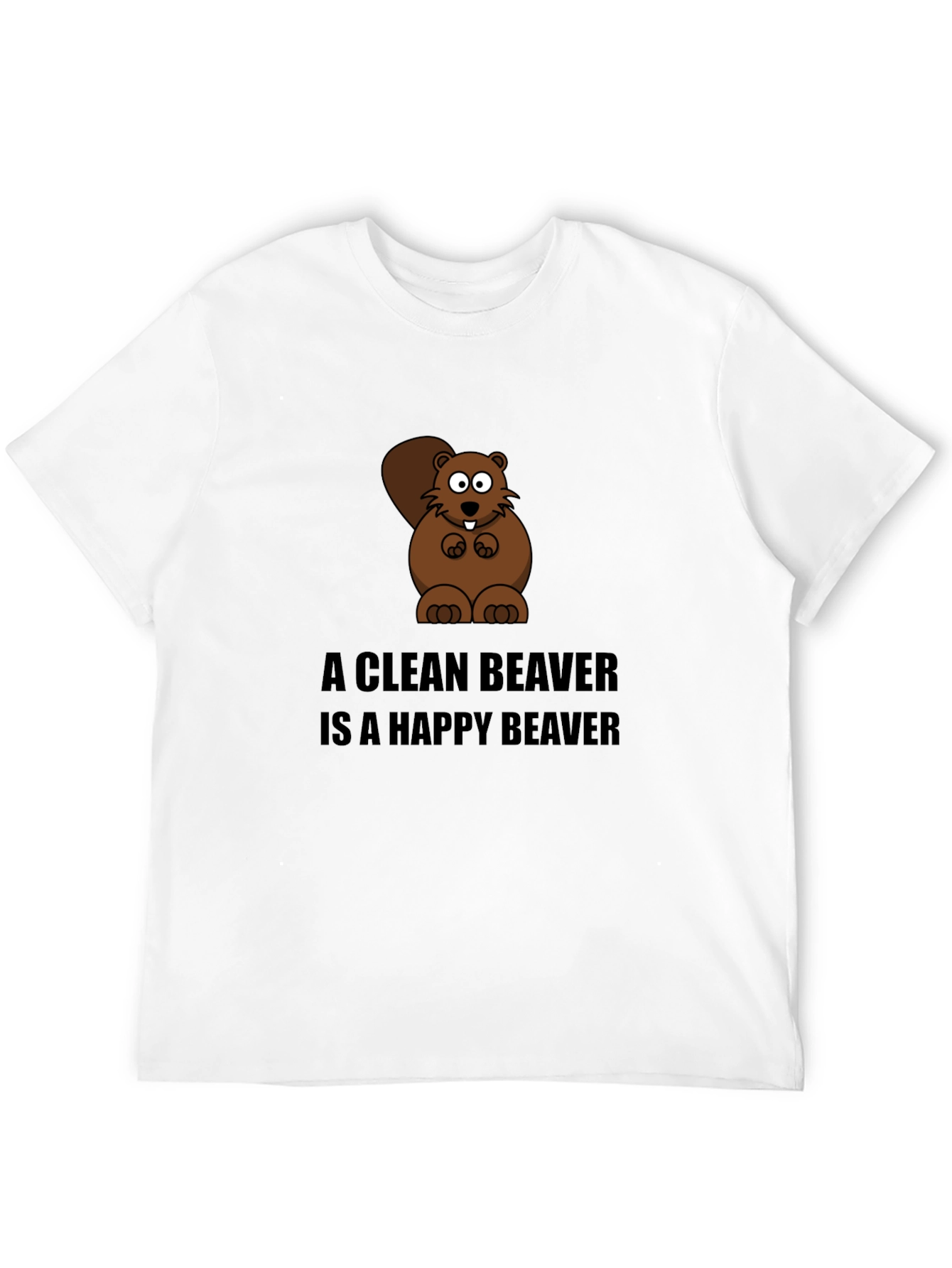 Black A Clean Beaver T-Shirt - Funny Cartoon Tee view 12