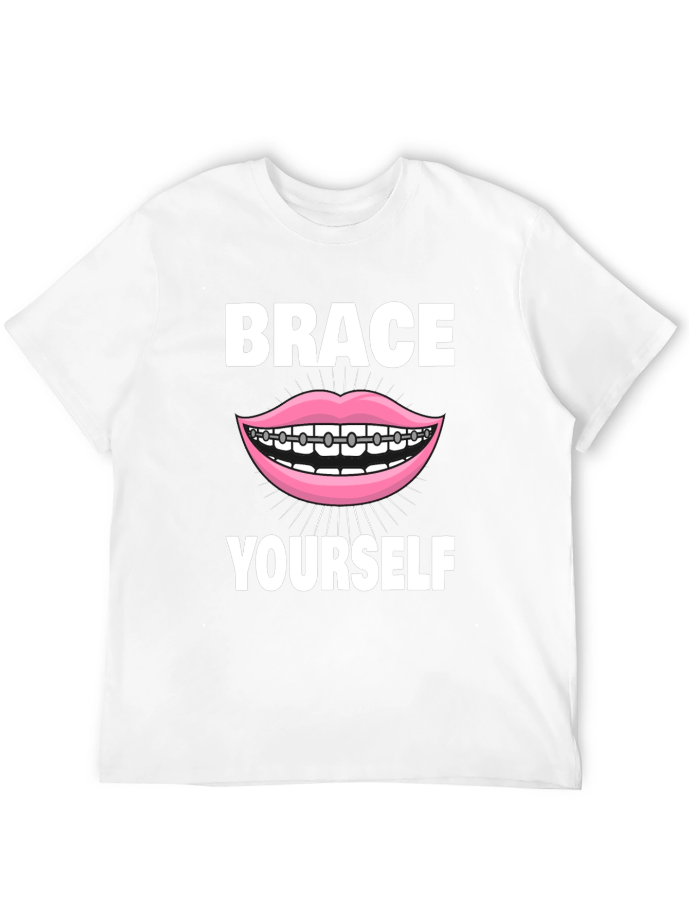 Black Brace Yourself T-Shirt - Funny Dental Pun Tee view 12