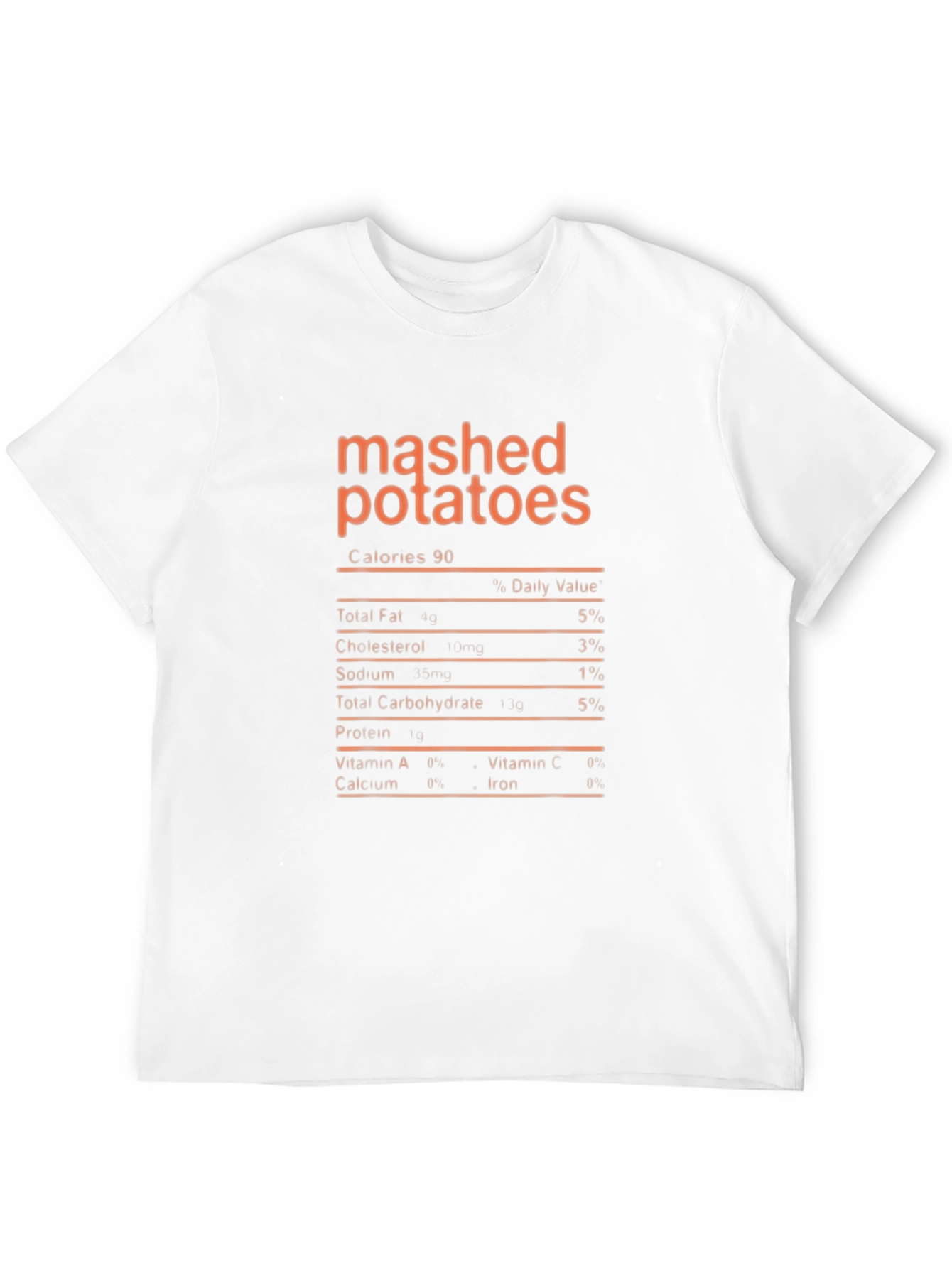 Black Mashed Potatoes Nutrition Facts Graphic T-Shirt view 12