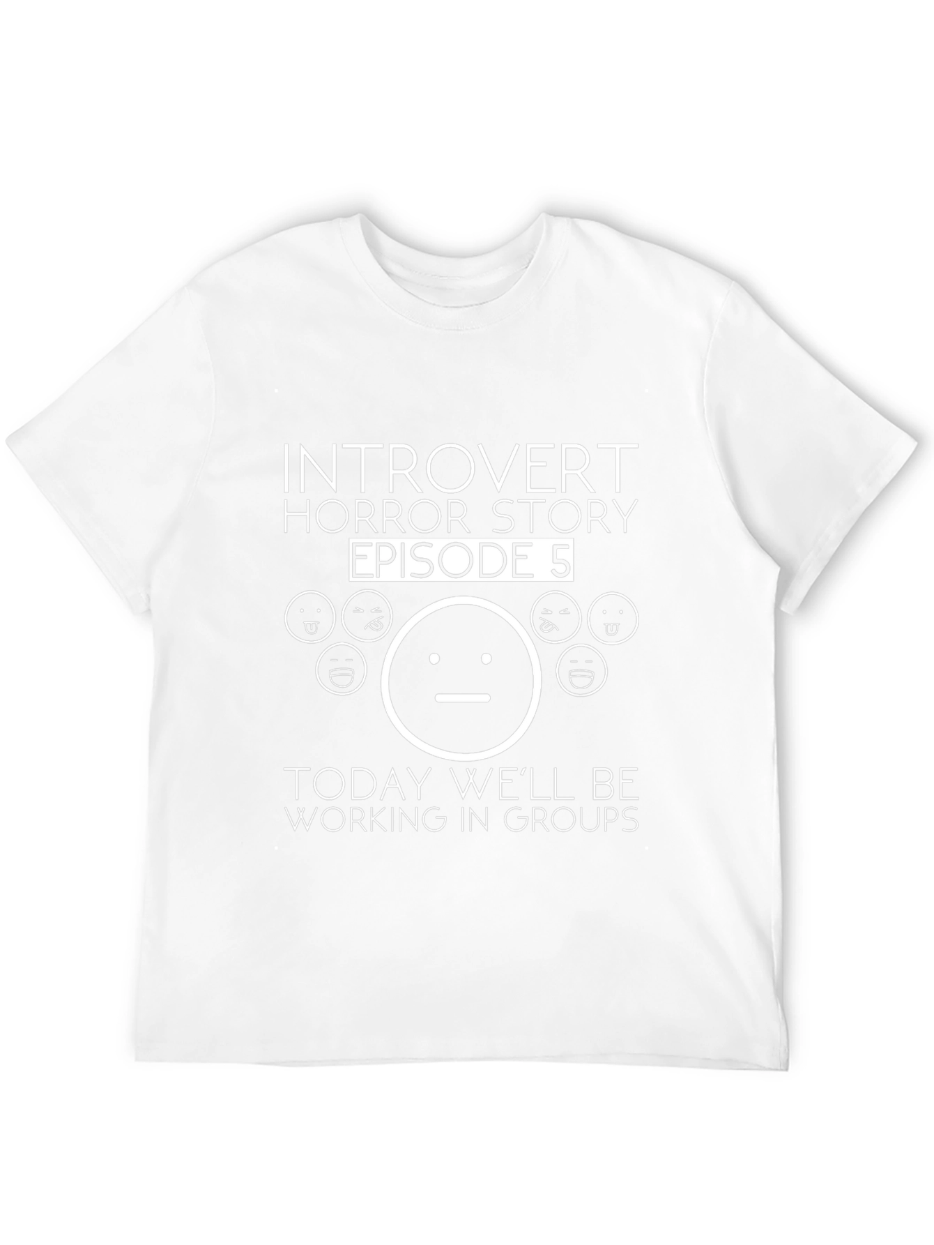 Black Introvert Horror Story T-Shirt - Group Work Episode view 12