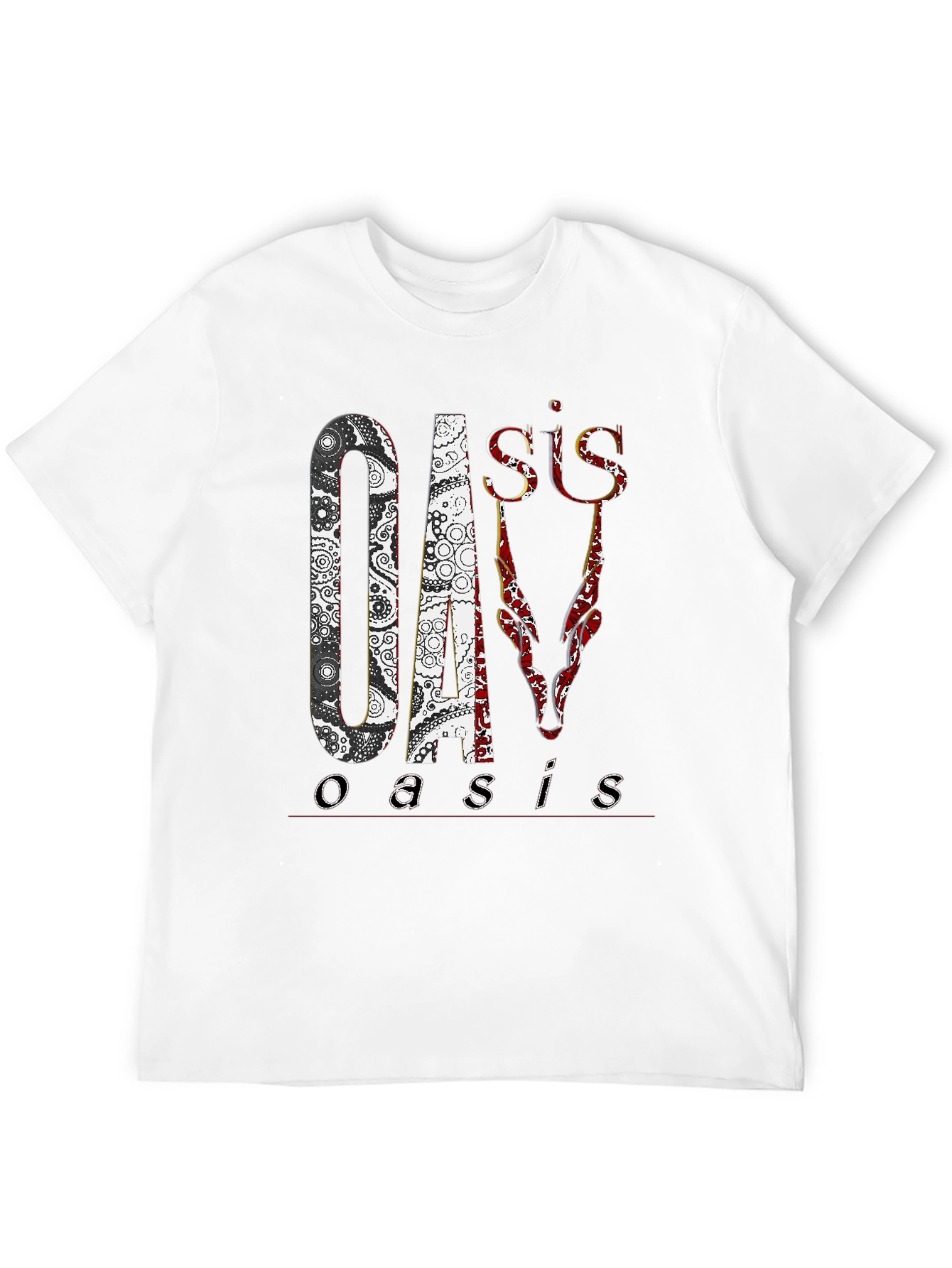 Black Oasis Band Graphic Print Black T-Shirt view 12