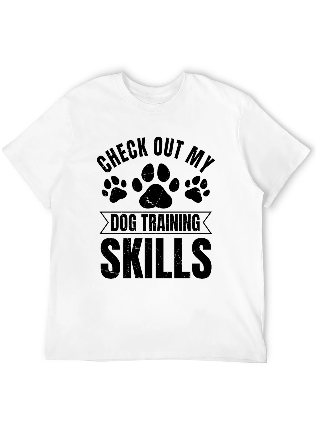 Black Dog Training Skills Graphic T-Shirt - Unisex Cotton Tee view 12