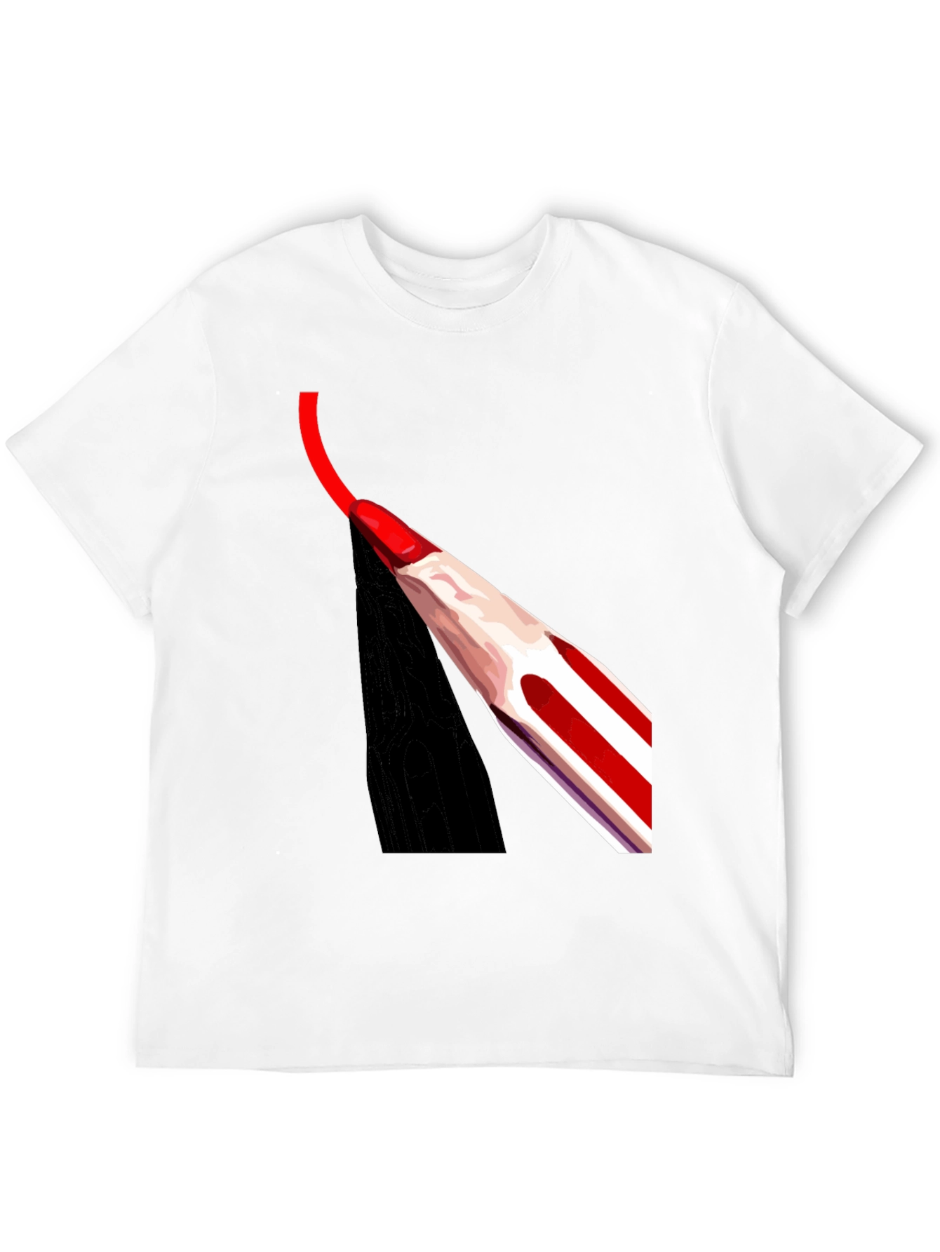 Black Red Pencil Art Black T-Shirt view 12