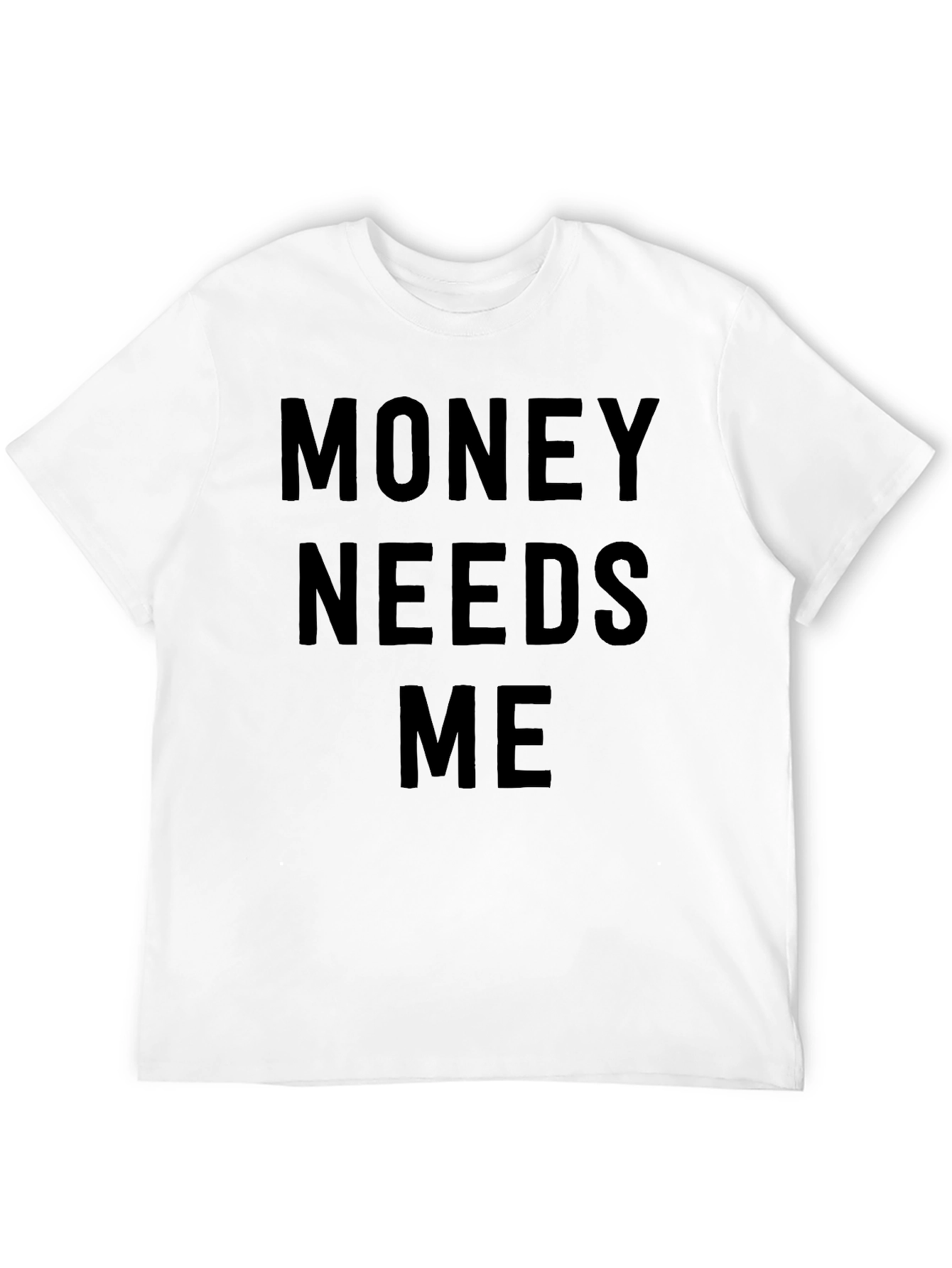 Black Money Needs Me Black Graphic Tee - Men's view 12