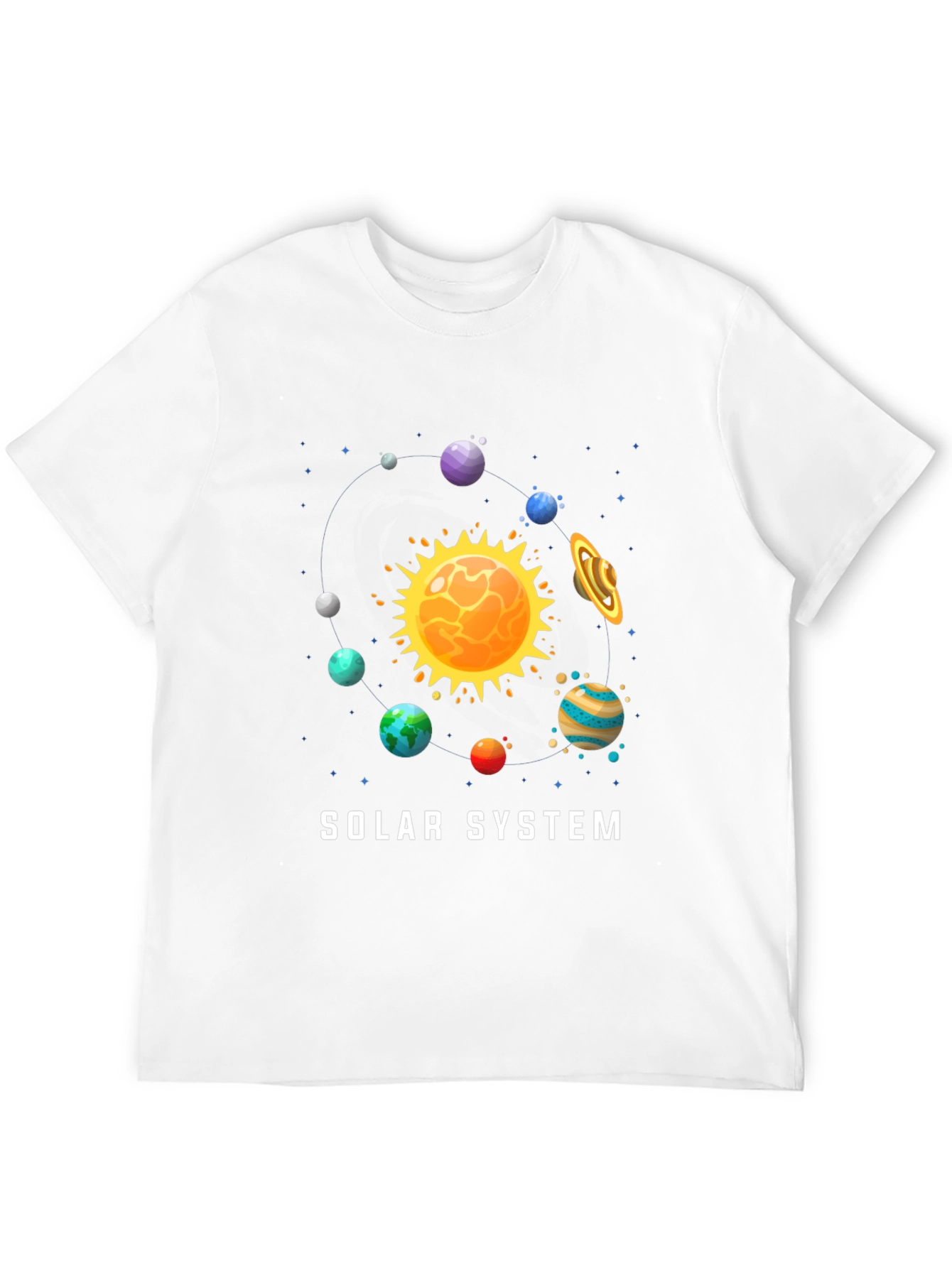 Black Solar System Graphic Print Black T-Shirt view 12
