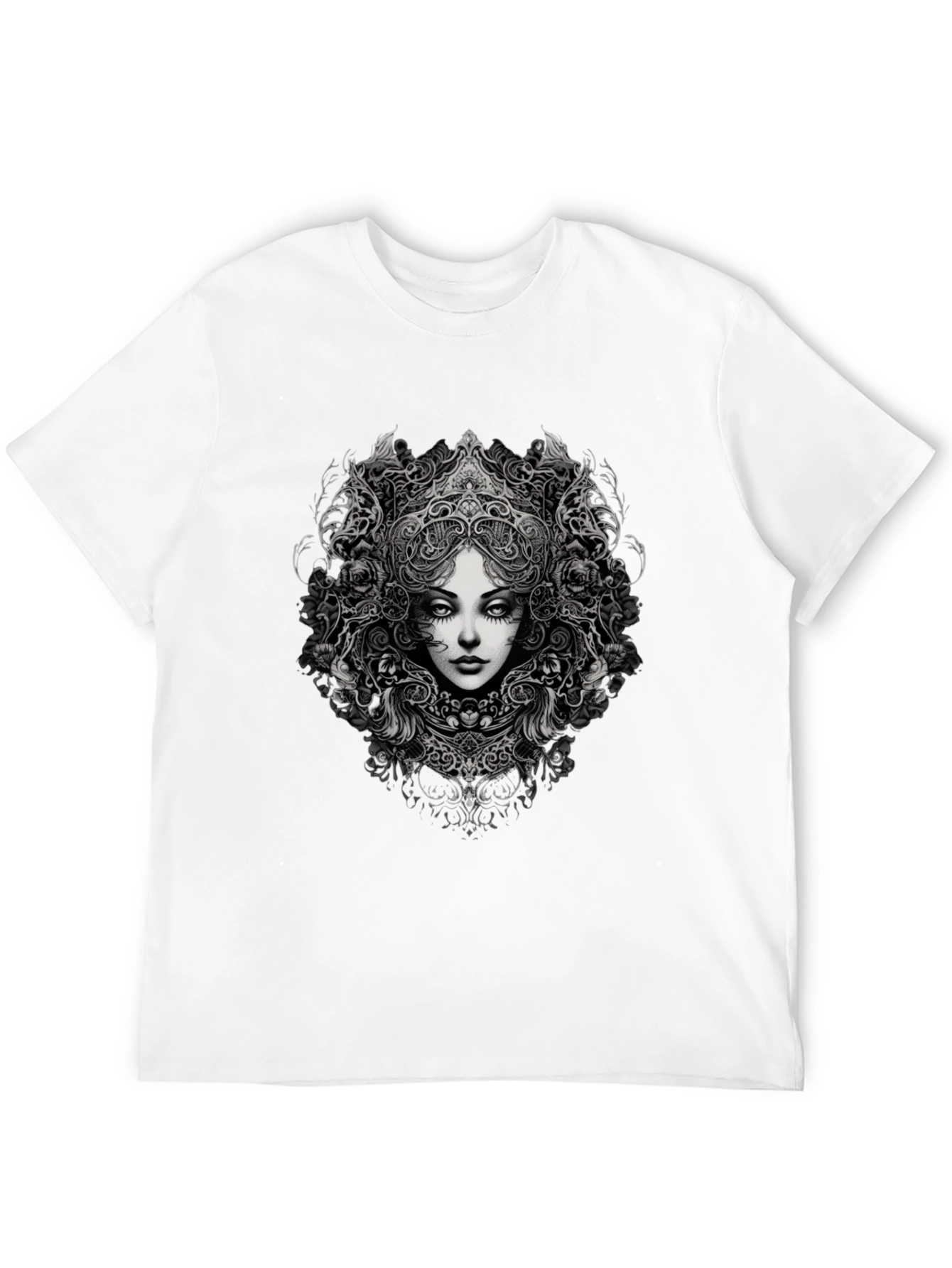 Black Gothic Woman Graphic Black T-Shirt view 12