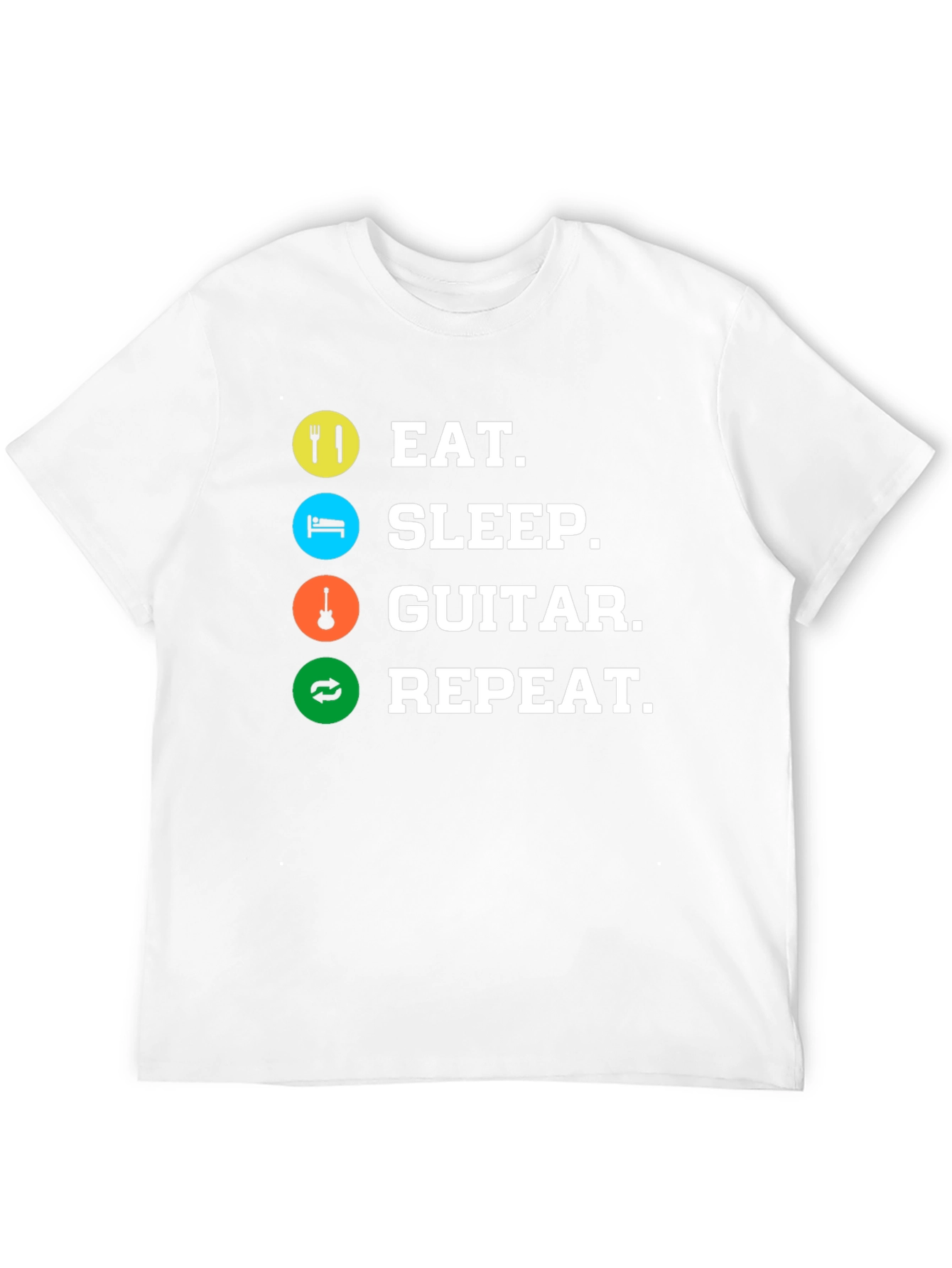 Black Eat Sleep Guitar Repeat Black T-Shirt view 12