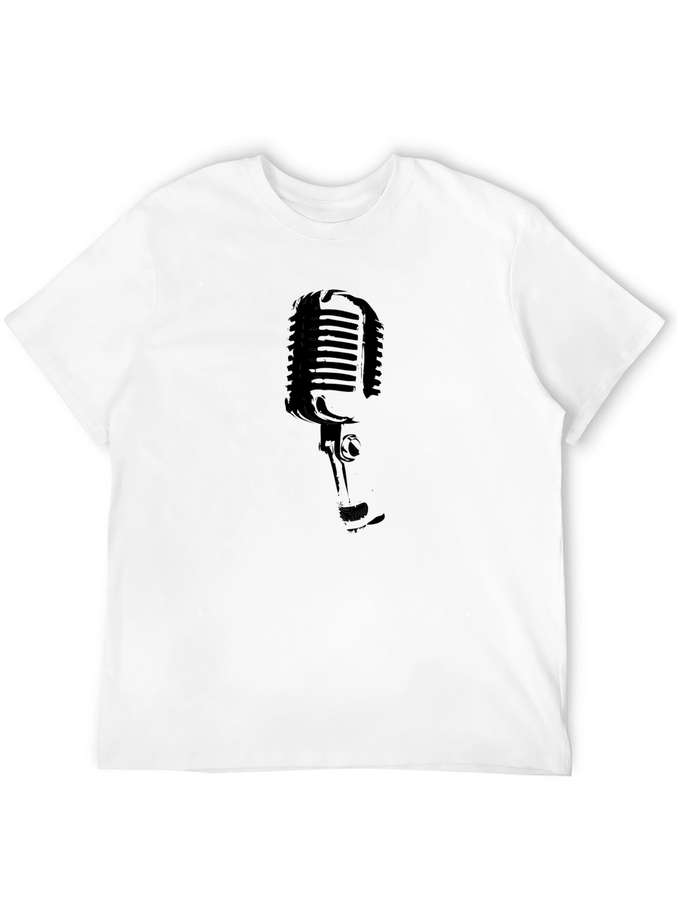Black Retro Microphone Graphic Tee - Classic Style view 12