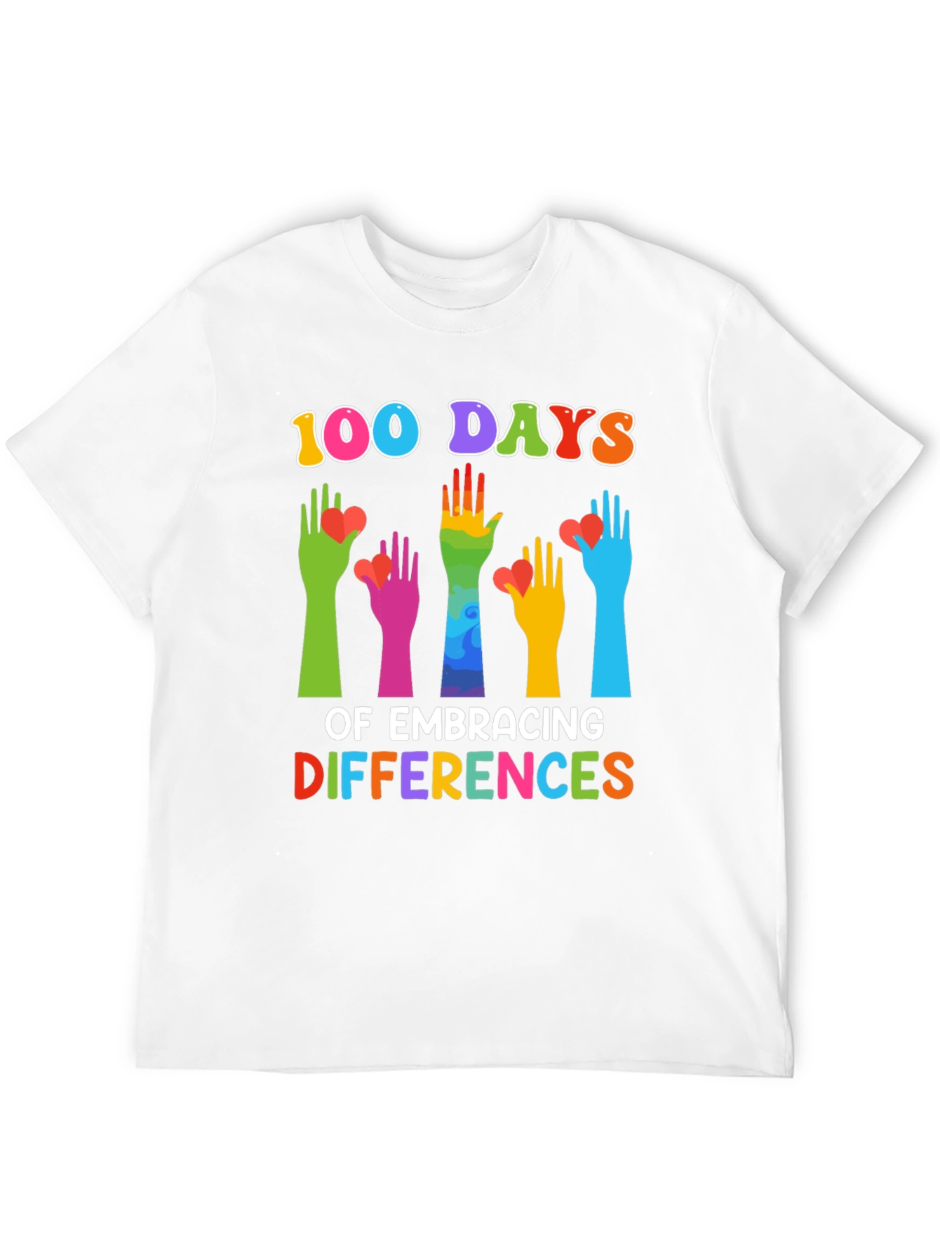 Black 100 Days of Embracing Differences T-Shirt view 12