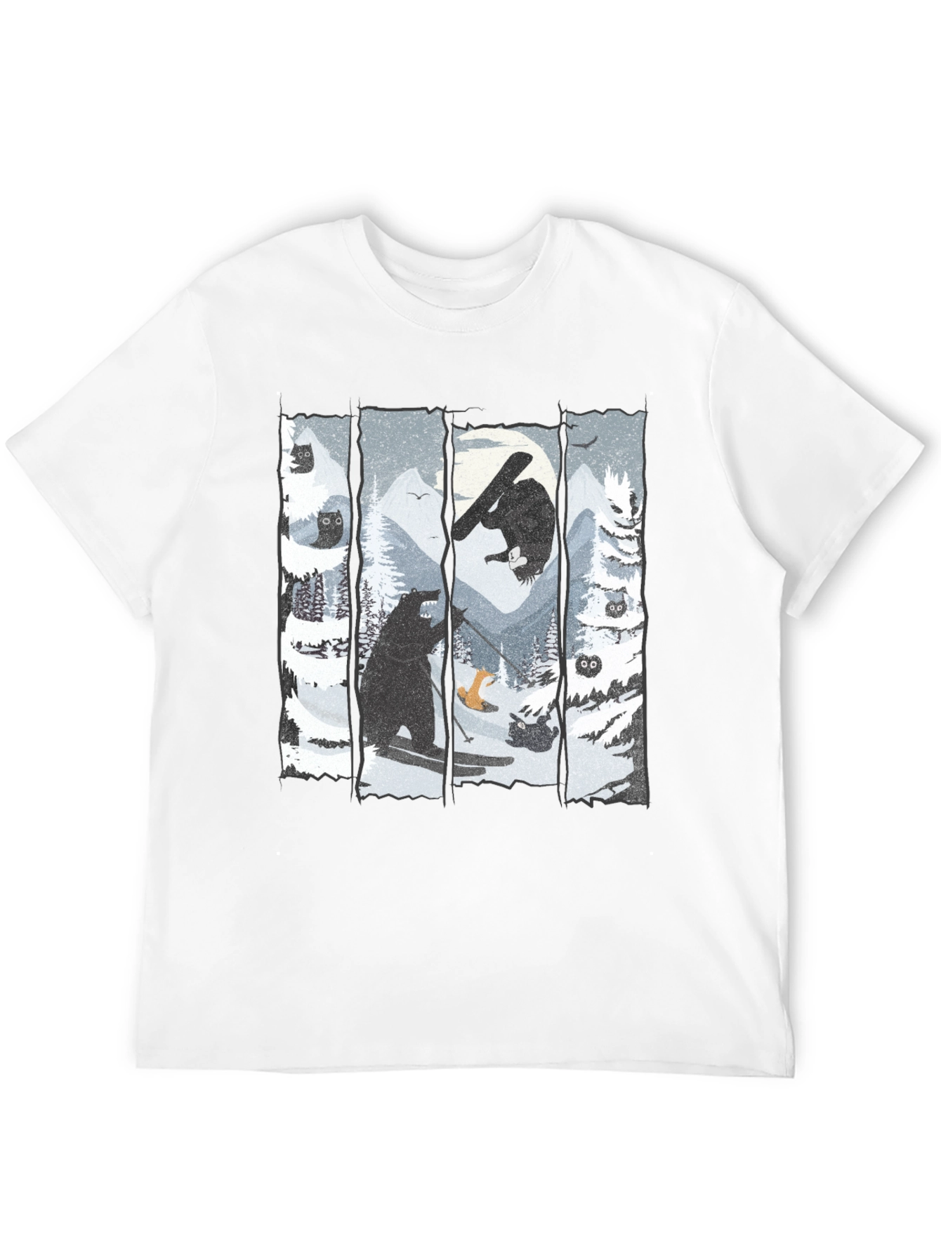 Black Winter Wonderland Bear Graphic Tee view 12