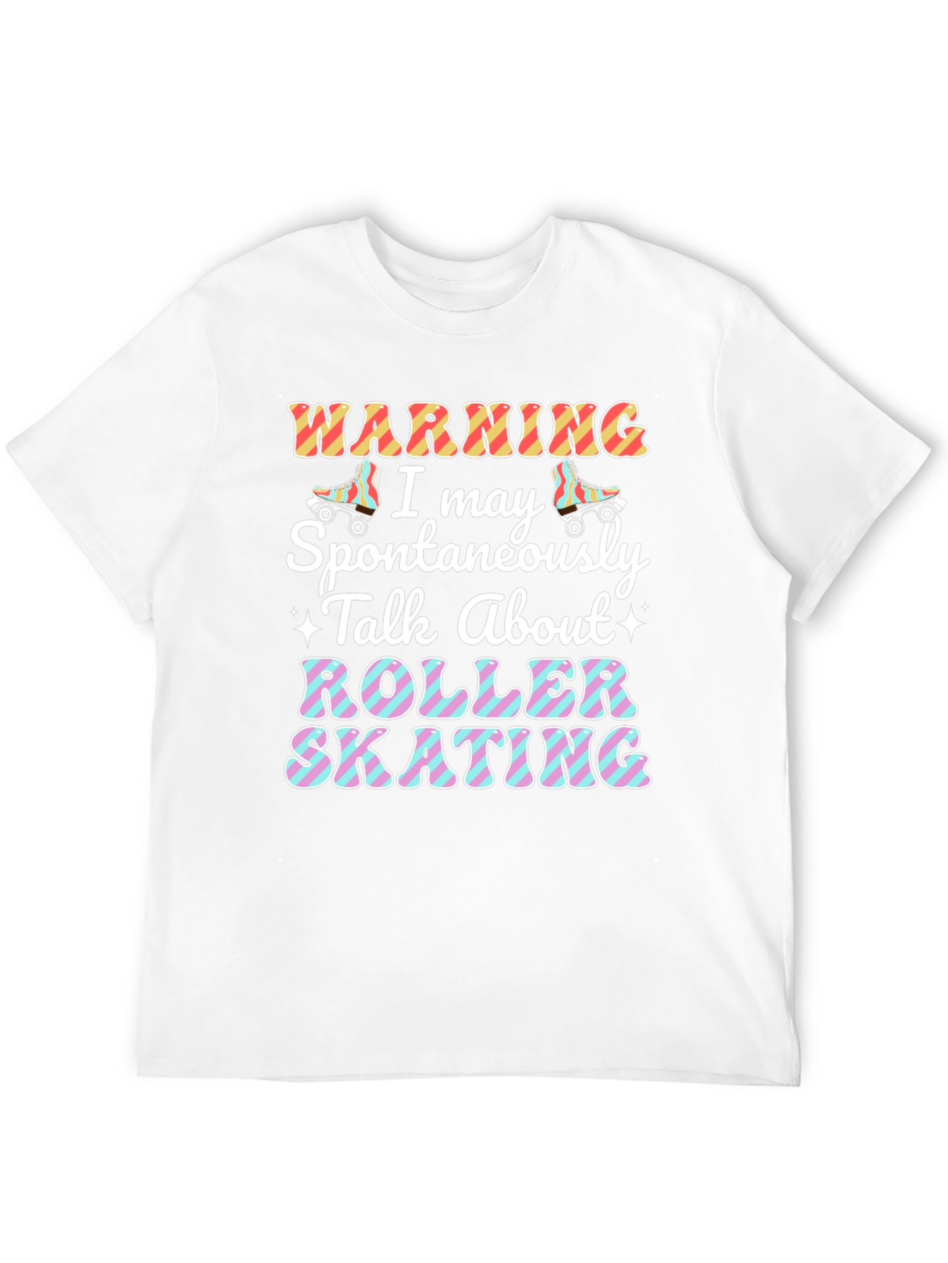 Black Roller Skating Warning T-Shirt view 12