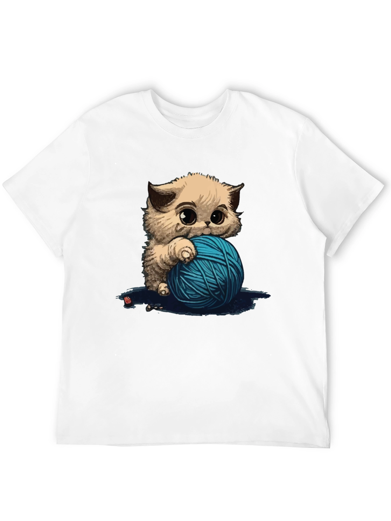 Black Cute Kitten Yarn Ball Graphic Tee view 12
