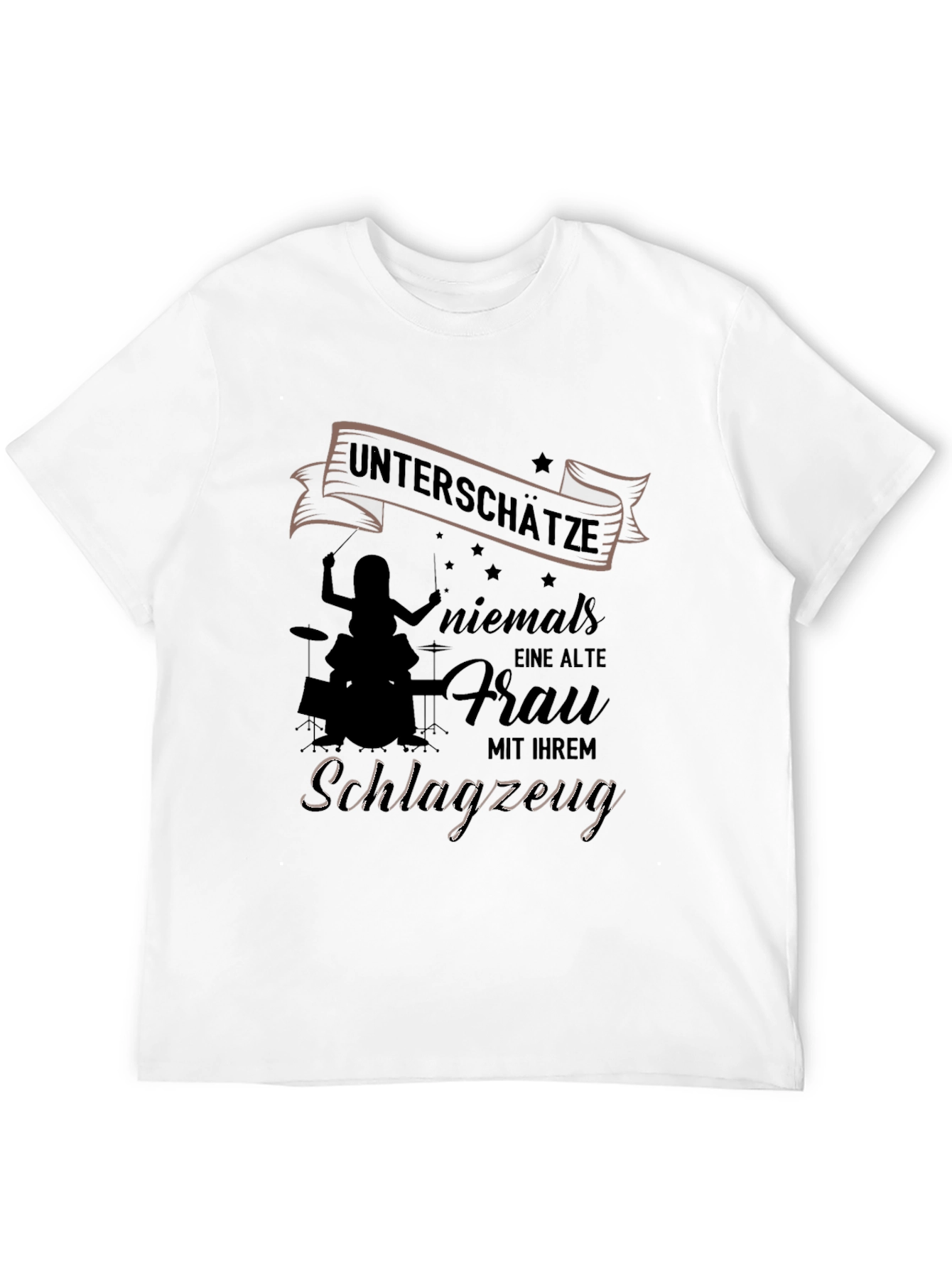 Black Old Lady Drummer Black T-Shirt - Never Underestimate! view 12