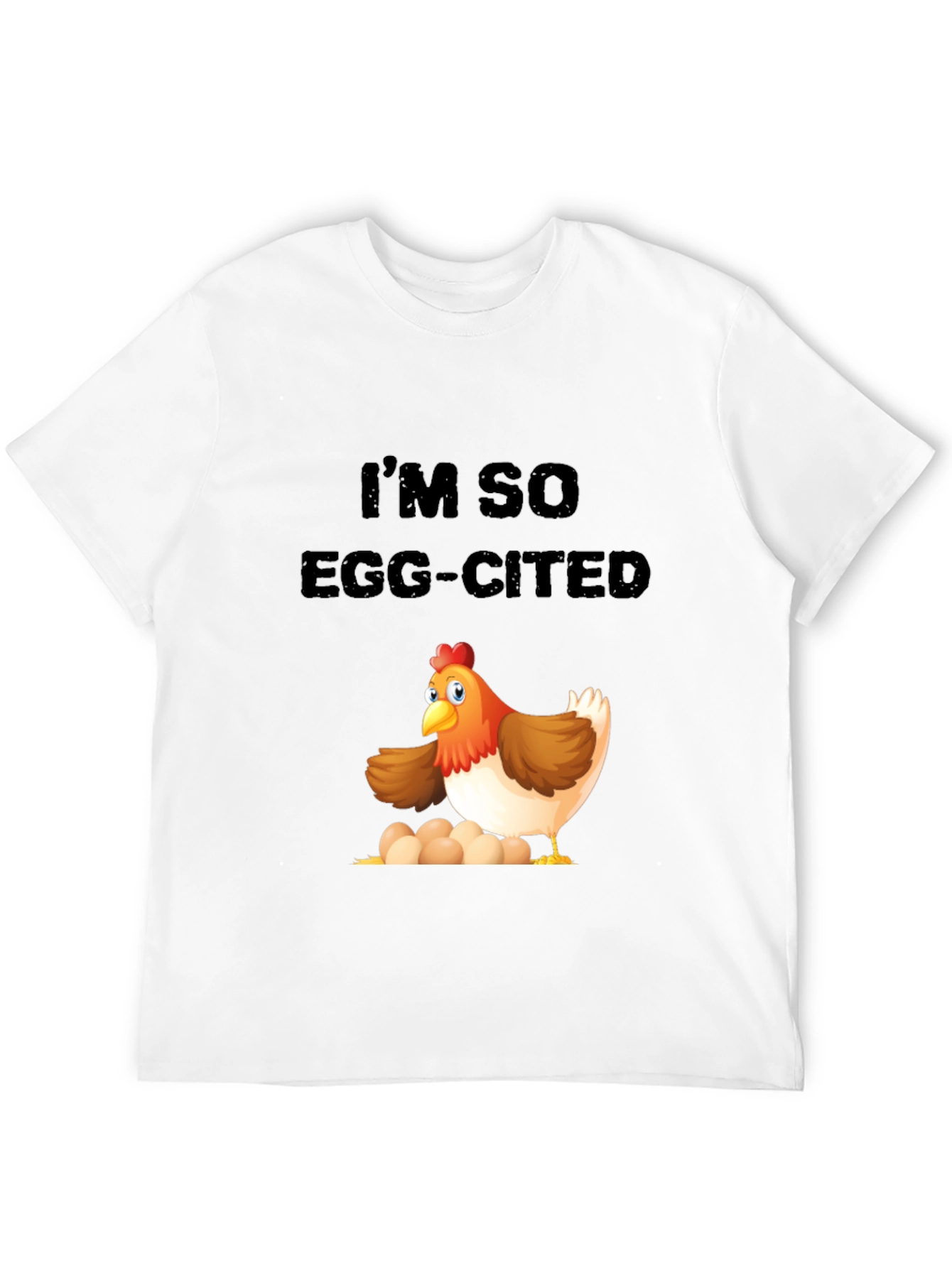 Black Egg-cited Chicken Graphic T-Shirt view 12
