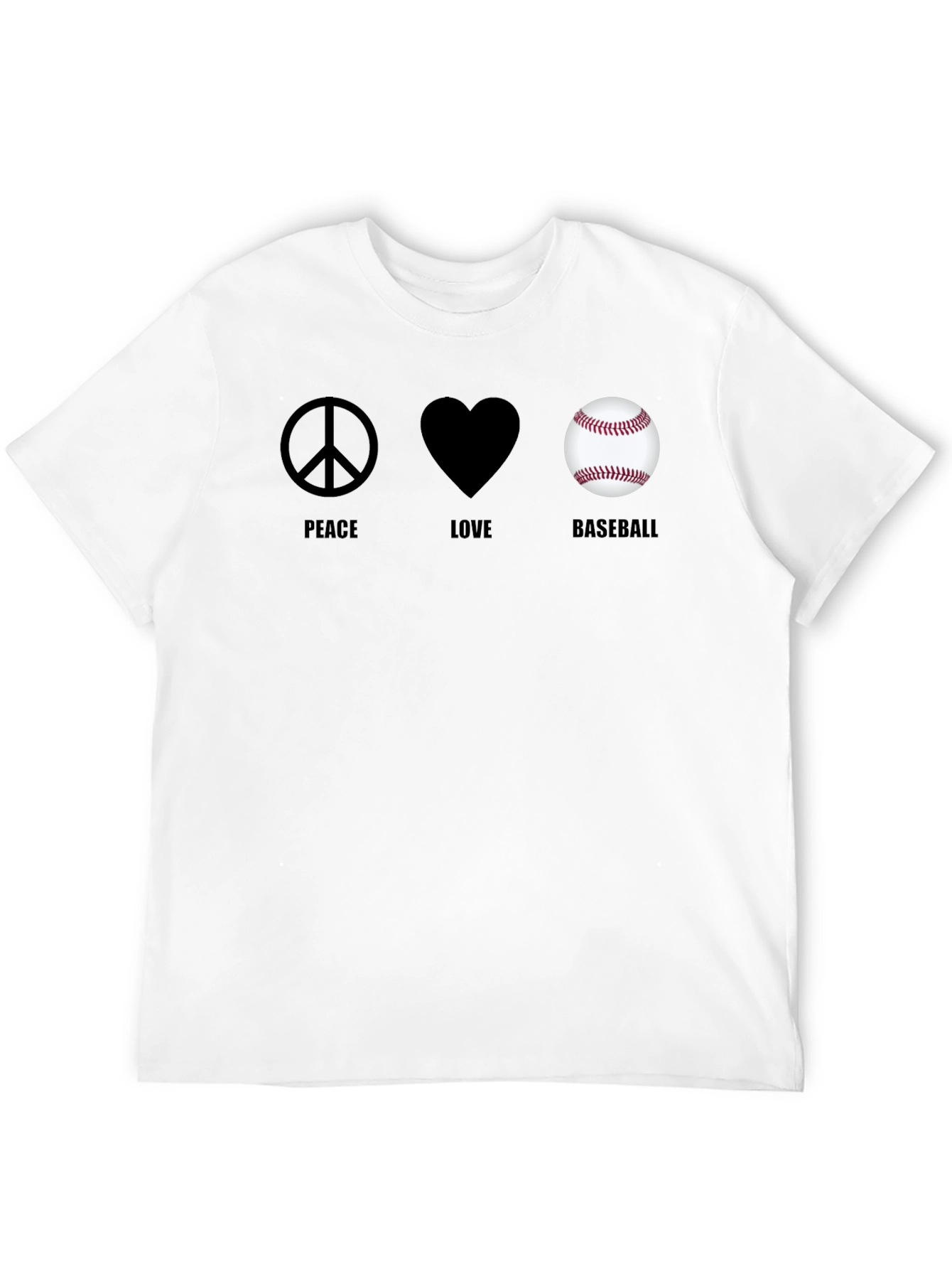 Peace Love Baseball Graphic T-Shirt - 12