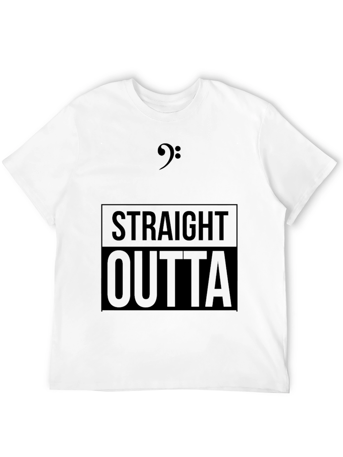 Black Straight Outta Bass Clef Black Graphic Tee view 12