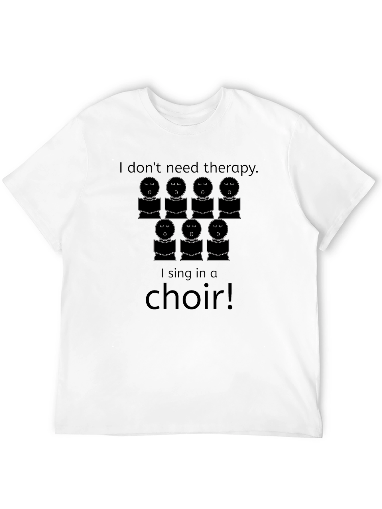 Black Choir Singer T-Shirt - Music Therapy Funny Tee view 12