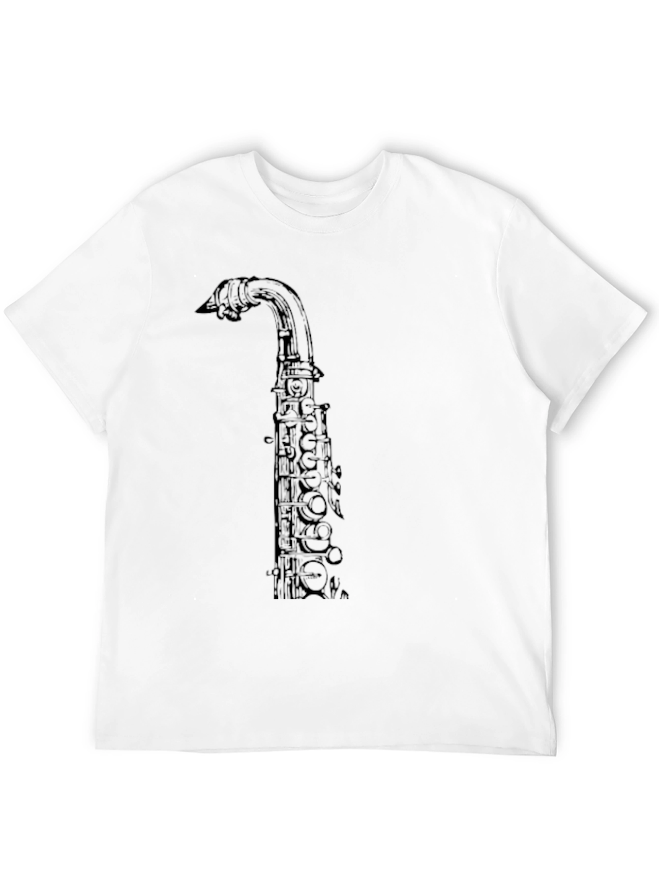 Black Saxophone Graphic Print Black T-Shirt view 12