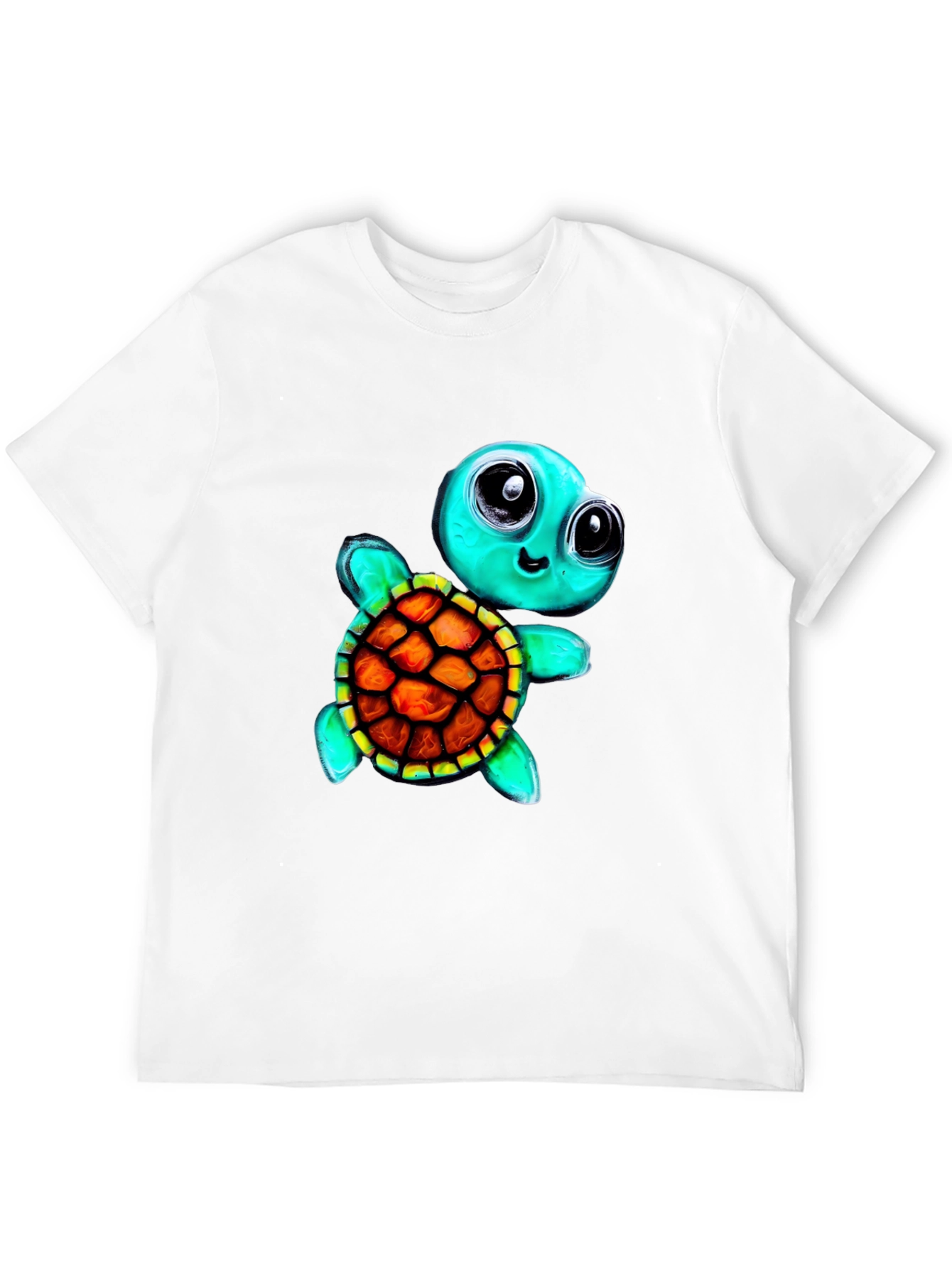 Black Cartoon Turtle Graphic Tee - Men's Black T-Shirt view 12