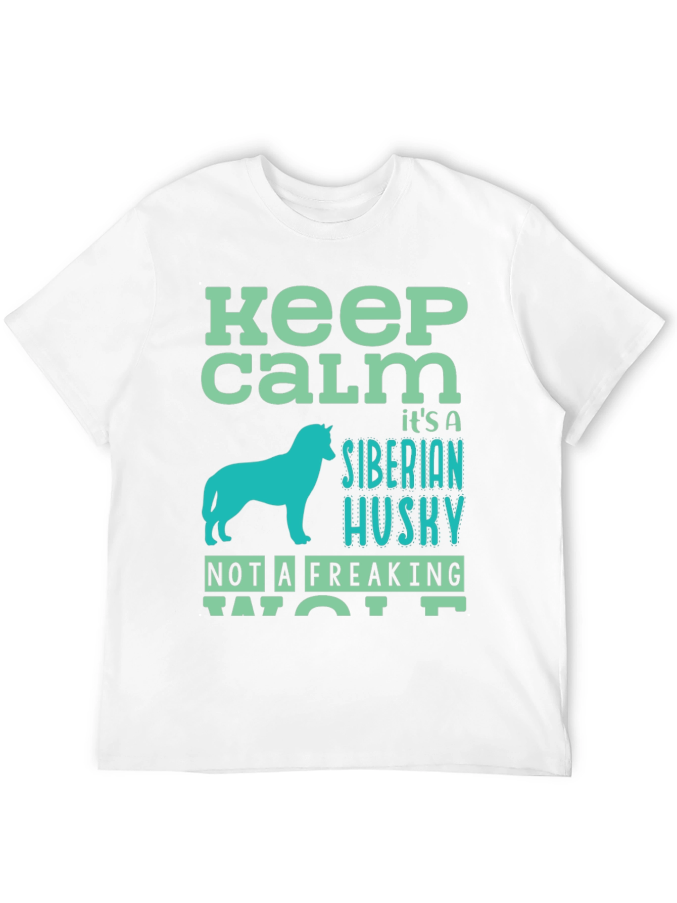 Black Keep Calm Siberian Husky Graphic T-Shirt view 12