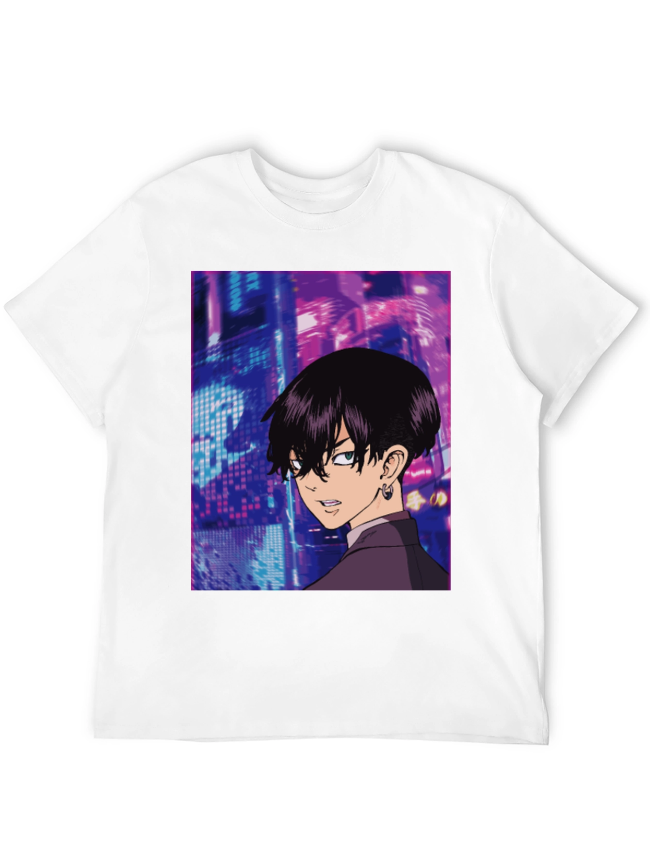 Black Anime Graphic Black T-Shirt view 12