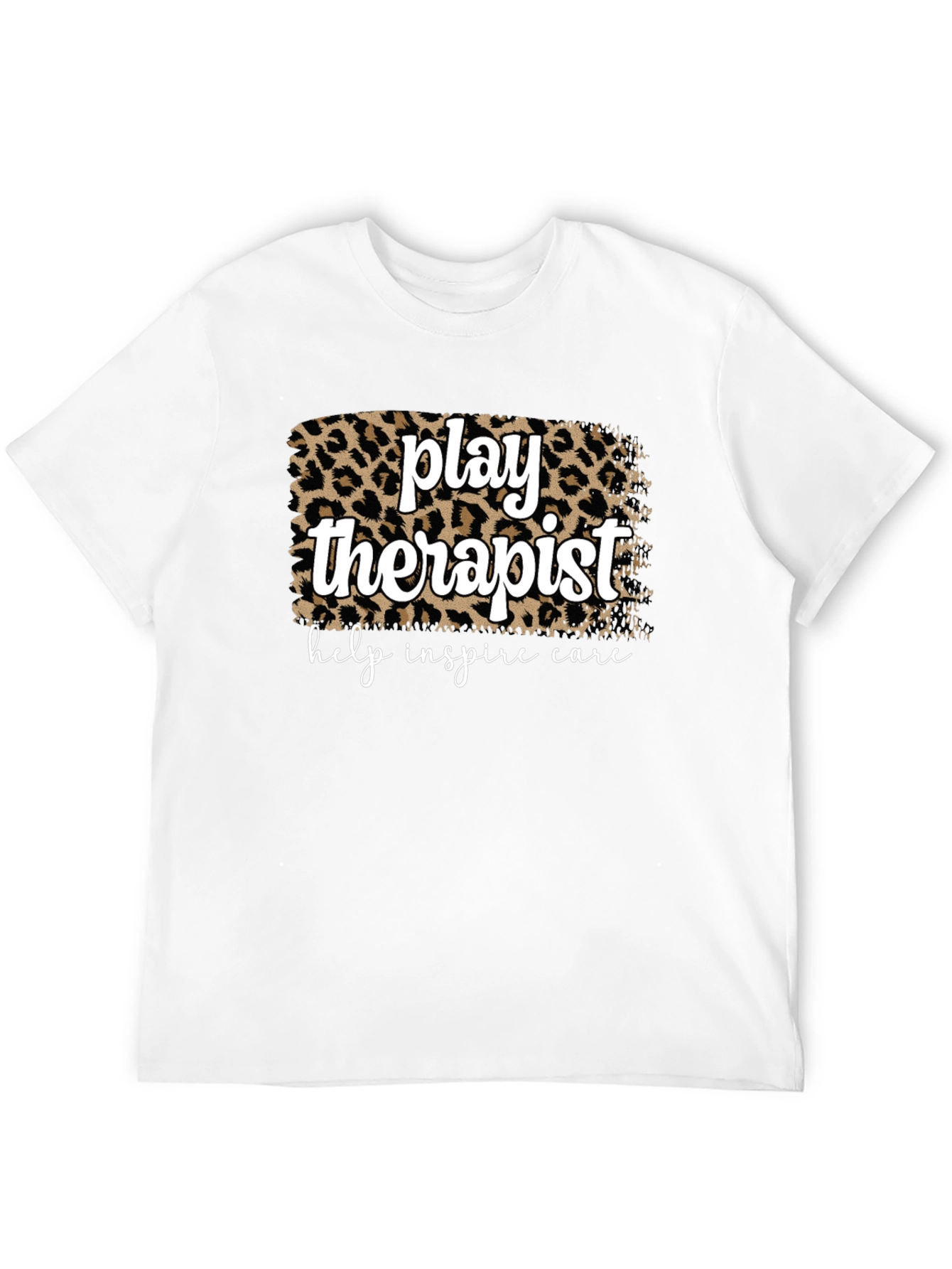 Black Play Therapist Leopard Print Graphic Tee view 12