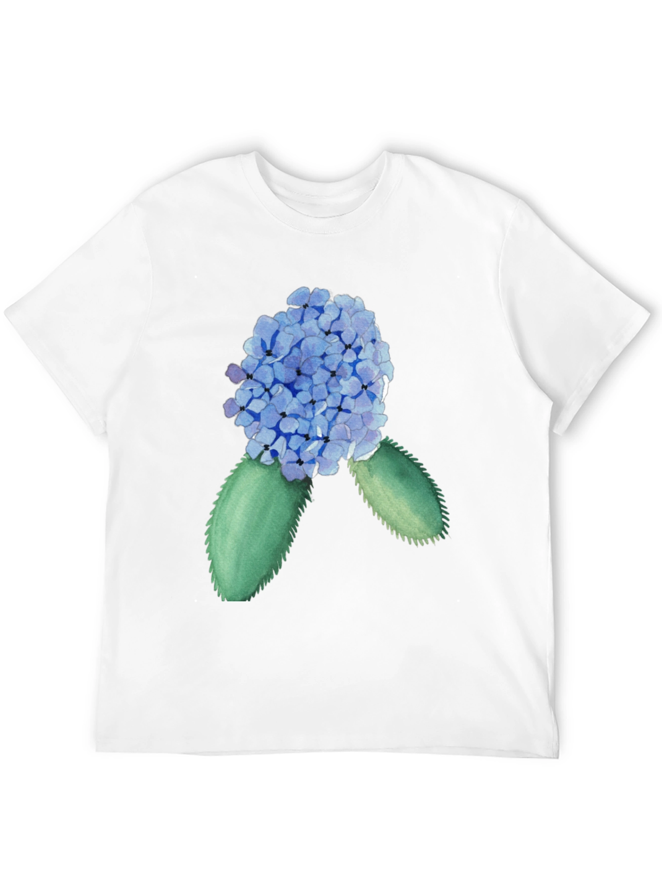 Black Hydrangea Watercolor Black T-Shirt view 12