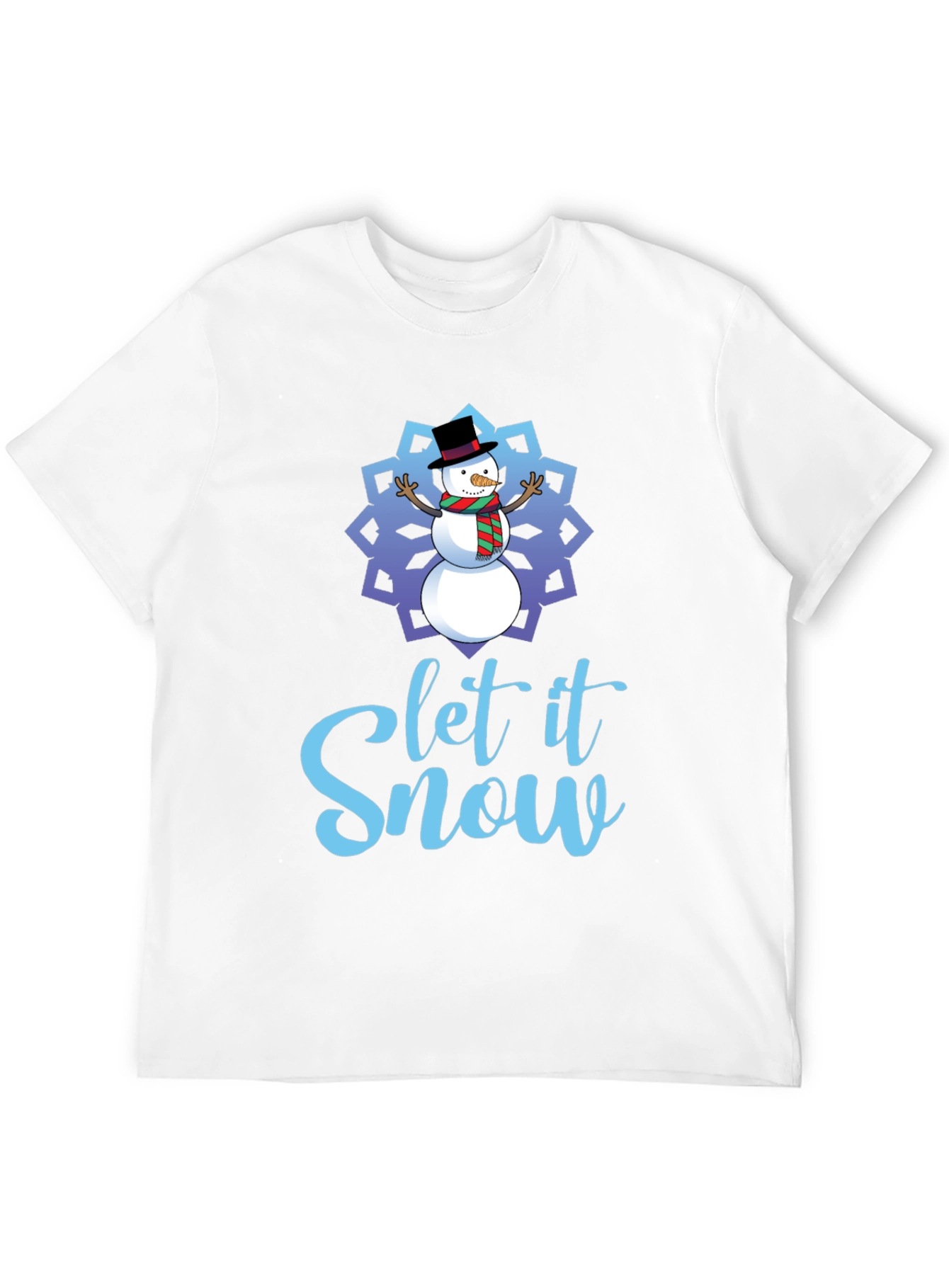 Black Let it Snow Snowman Holiday T-Shirt view 12