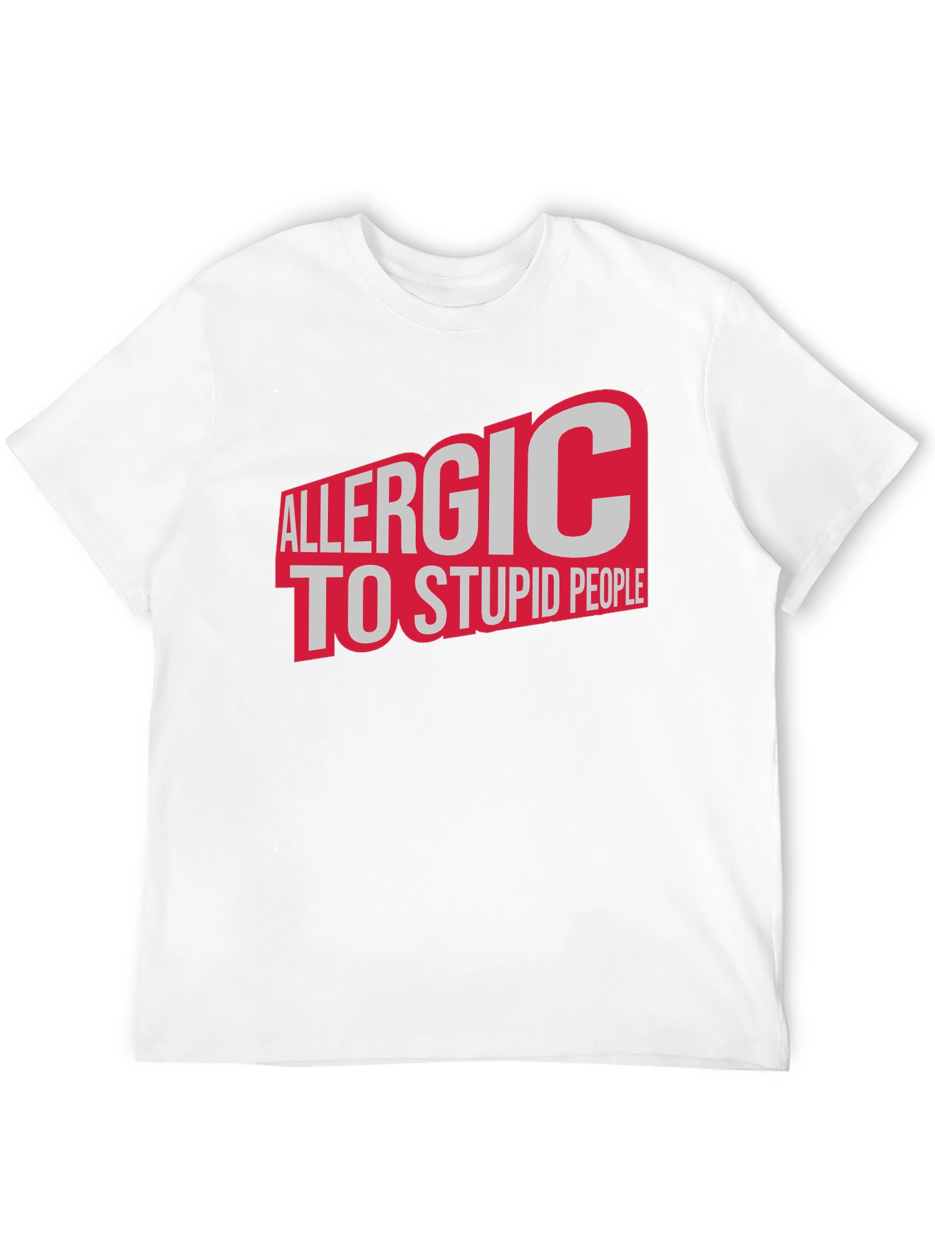 Black Allergic to Stupid People Graphic T-Shirt view 12
