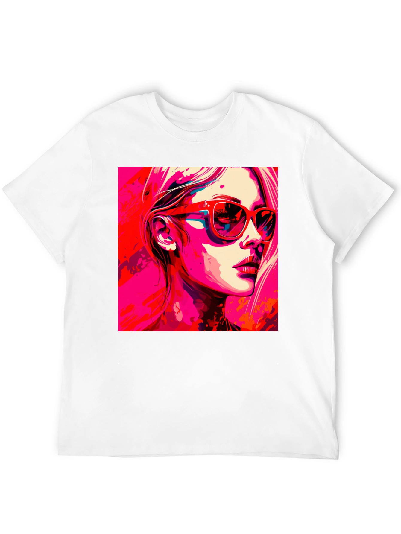 Black Stylish Pop Art Woman Graphic Black T-Shirt view 12