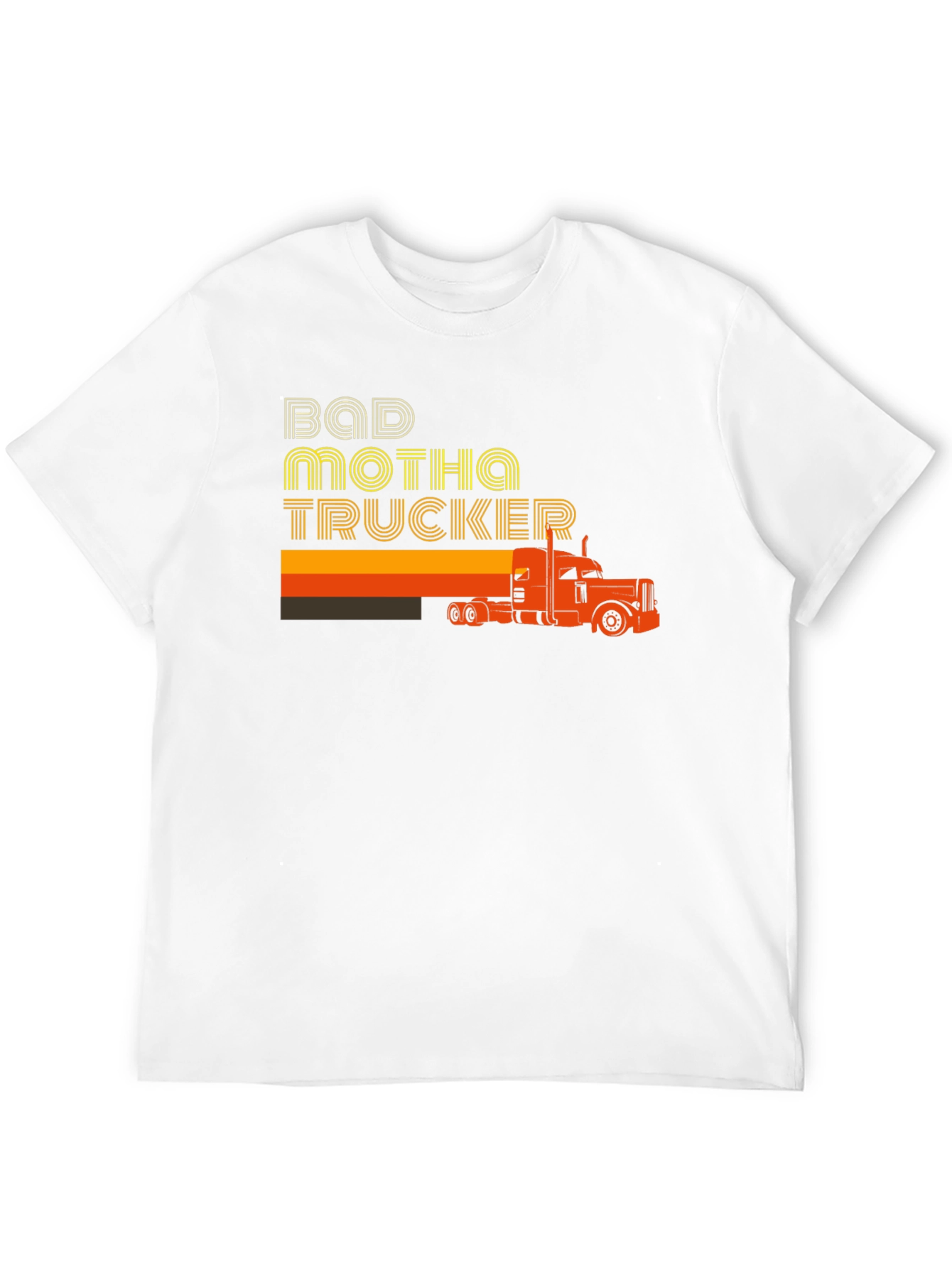 Black Bad Motha Trucker Graphic T-Shirt - Retro Style view 12