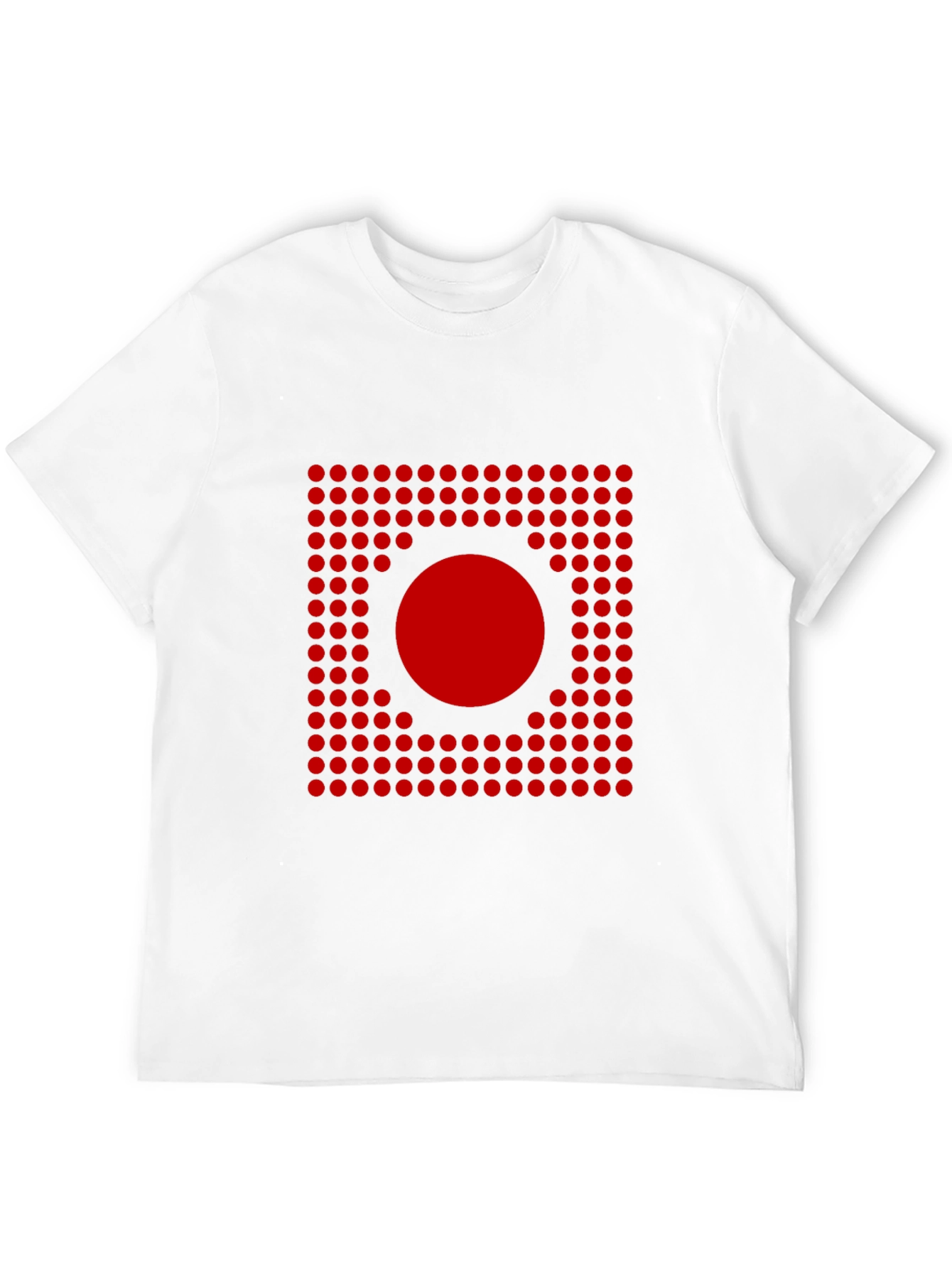 Black Geometric Red Dot Pattern T-Shirt view 12