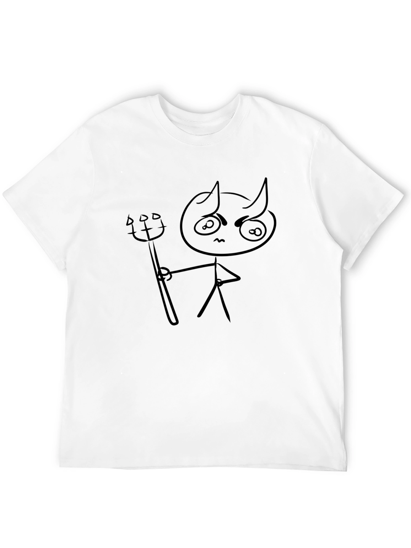 Black Devil Stick Figure Graphic T-Shirt view 12