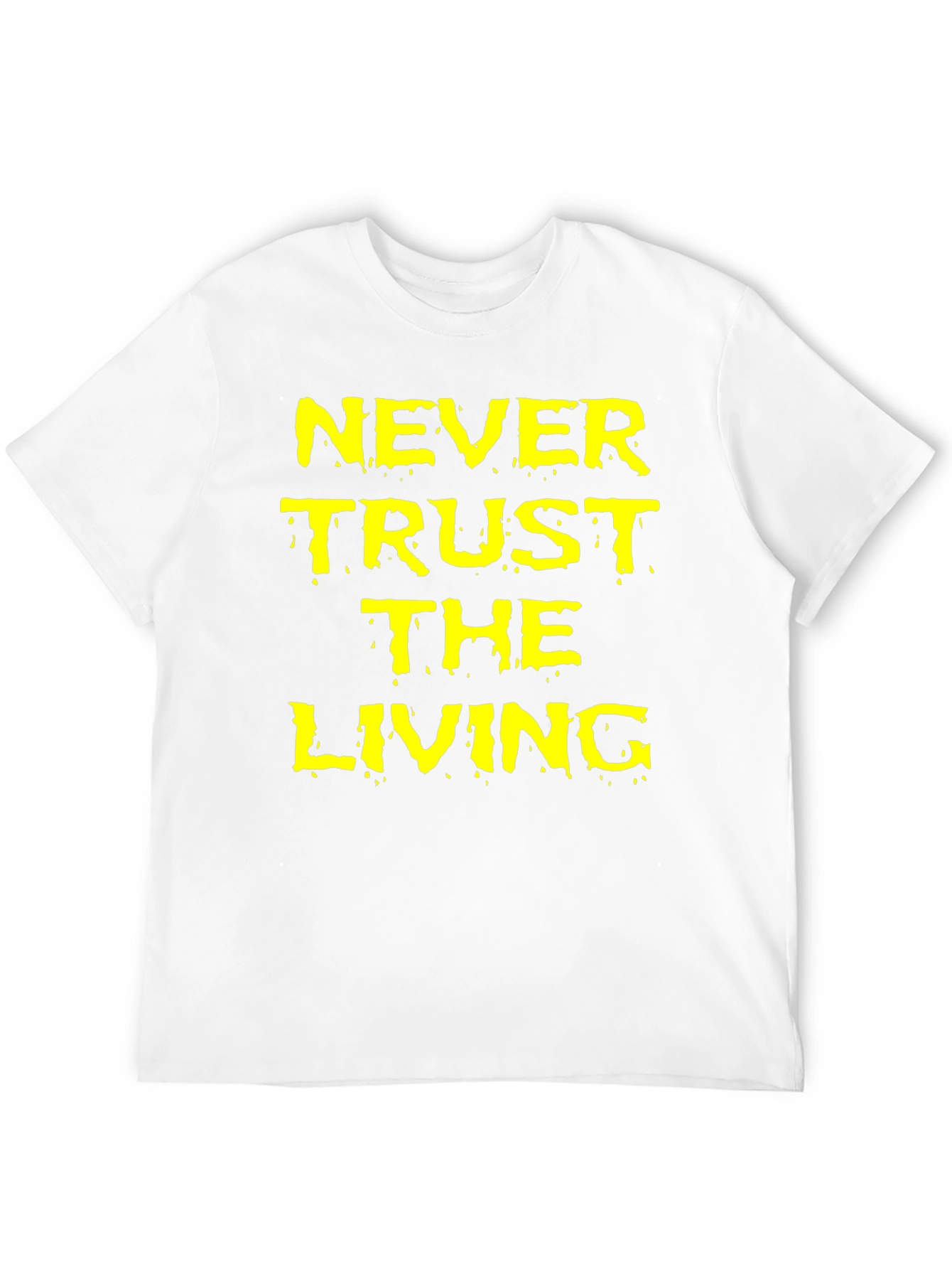 Black Never Trust the Living Black Graphic T-Shirt view 12
