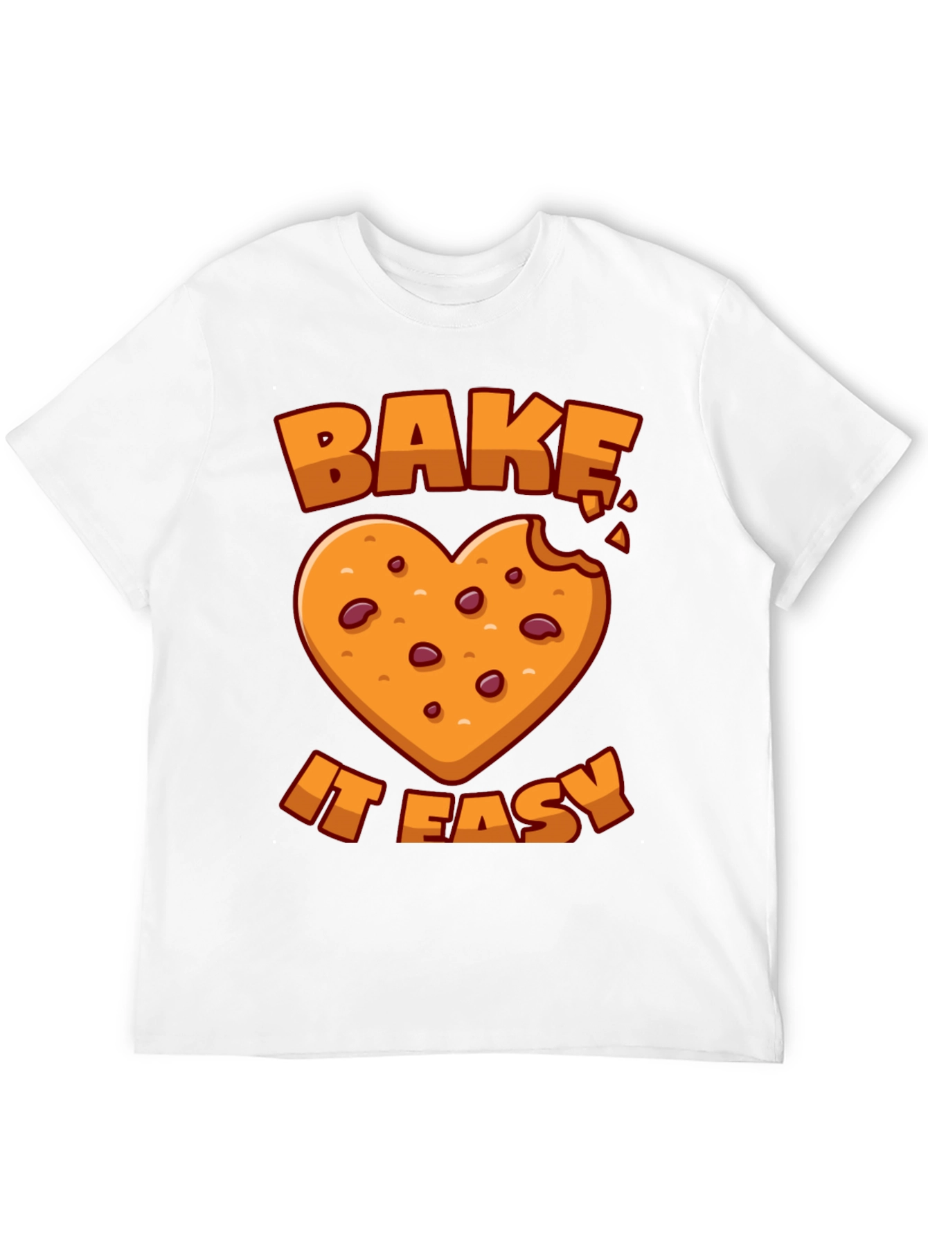 Black Bake It Easy T-Shirt Cookie Heart Graphic Tee view 12