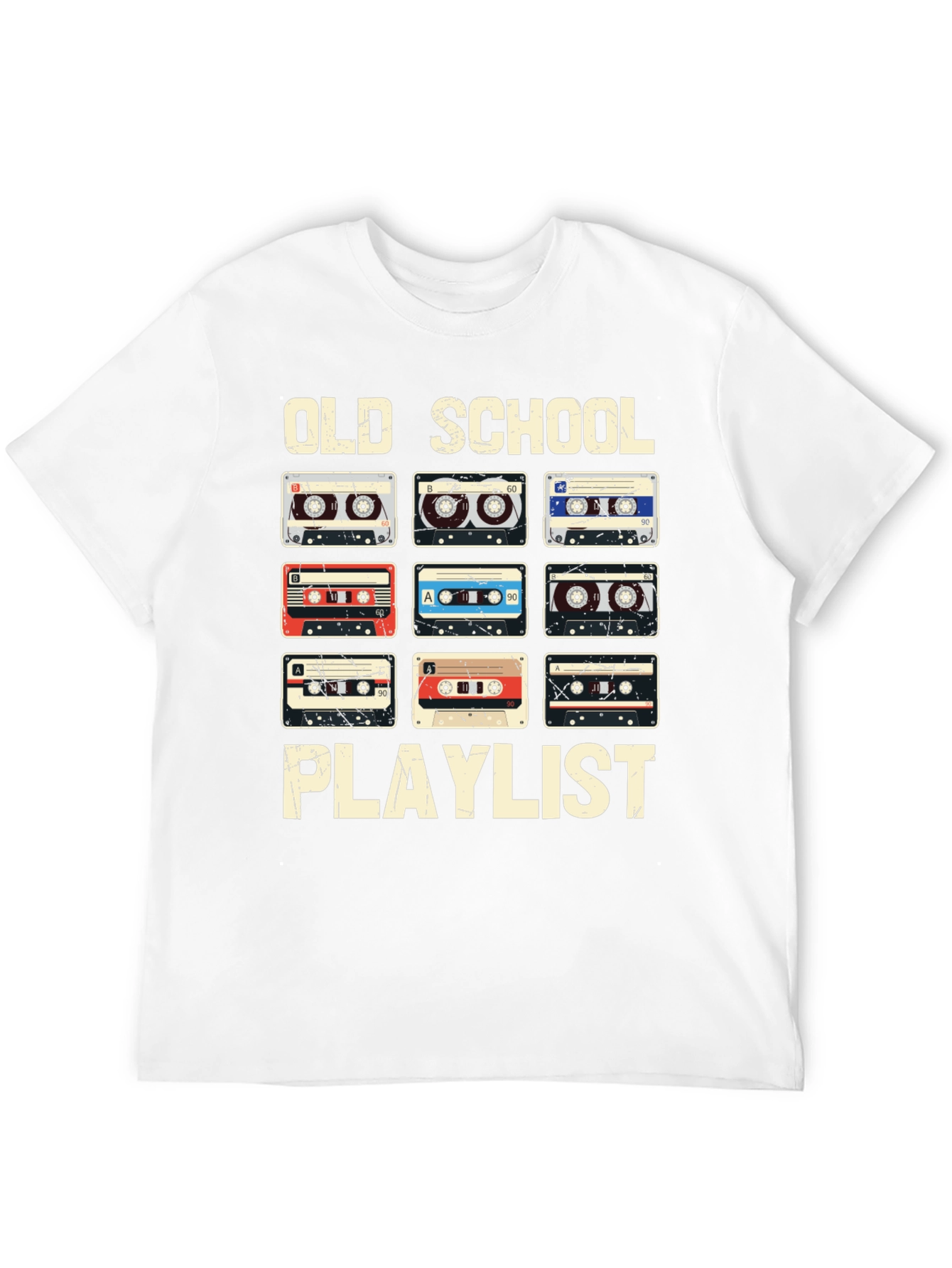 Black Old School Playlist Cassette Tape Graphic Tee view 12