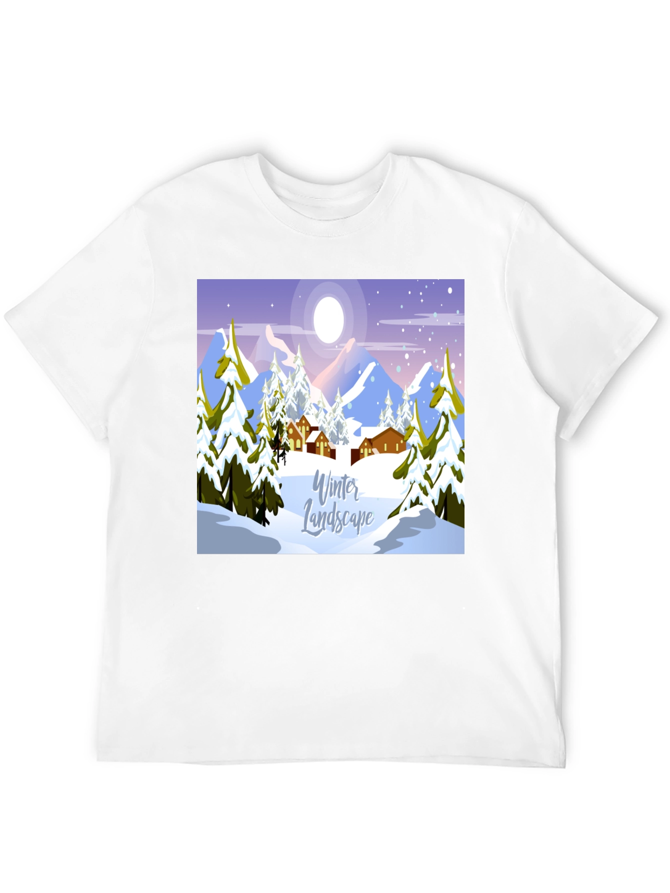 Black Winter Landscape Graphic Tee - Black view 12