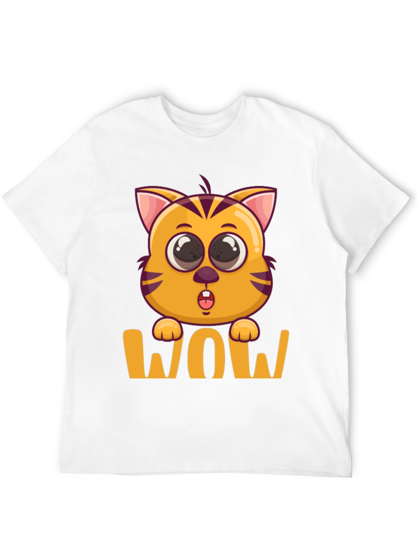 Black WOW Cat T-Shirt - Cute Cartoon Kitten Tee view 12