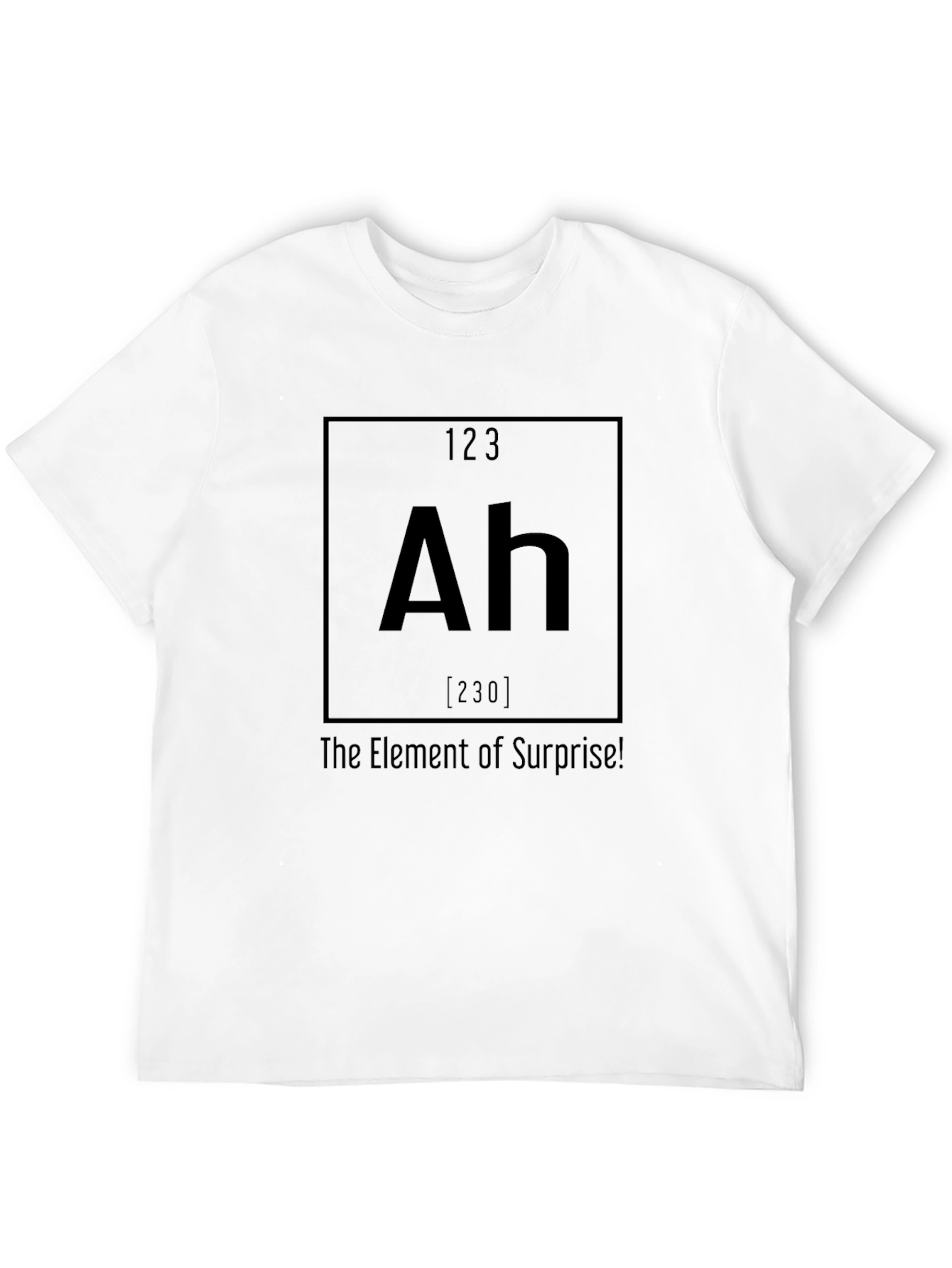 Black Ah The Element of Surprise! Graphic T-Shirt view 12
