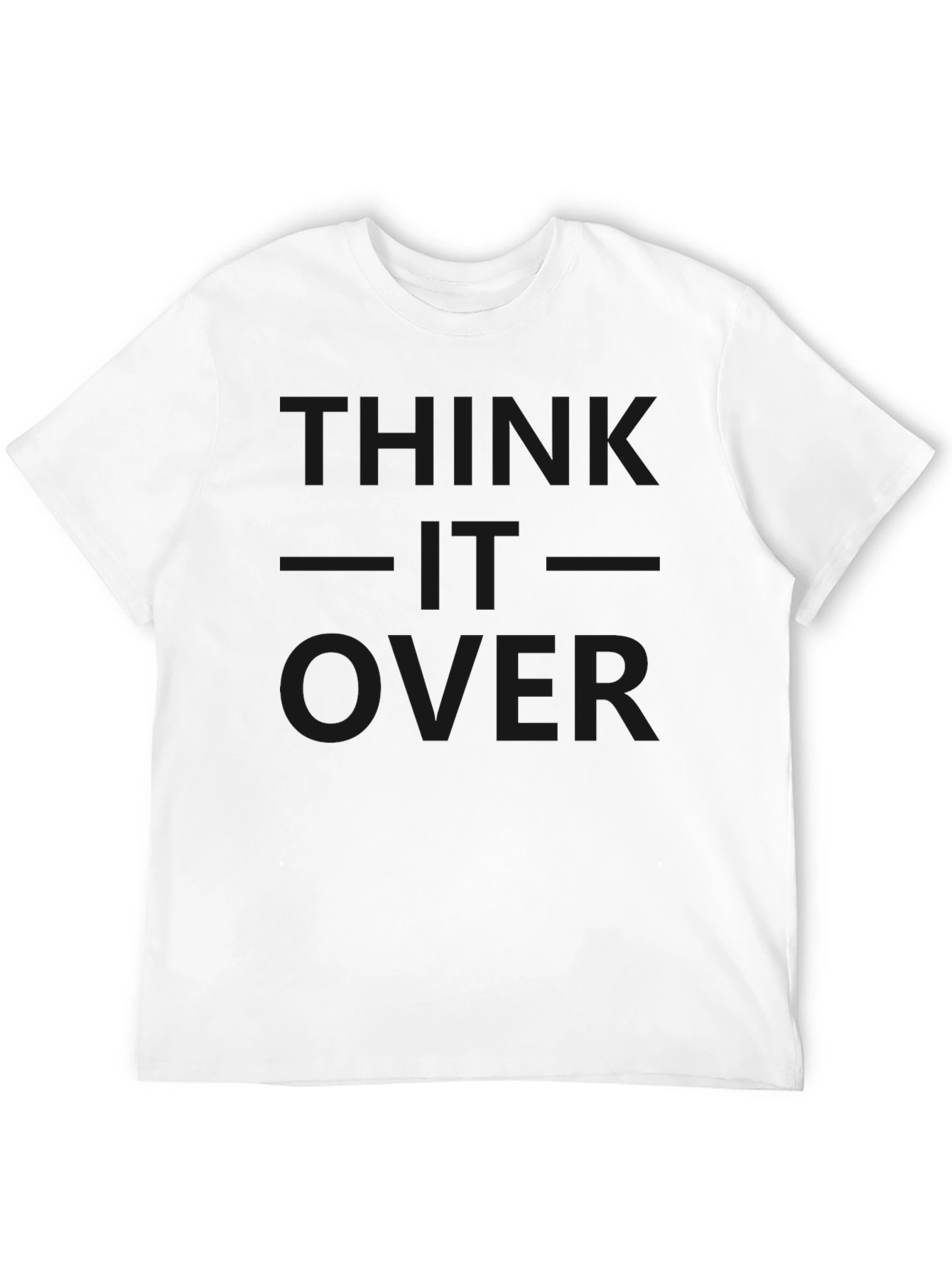 Black Think It Over Black Graphic Tee Shirt Casual view 12