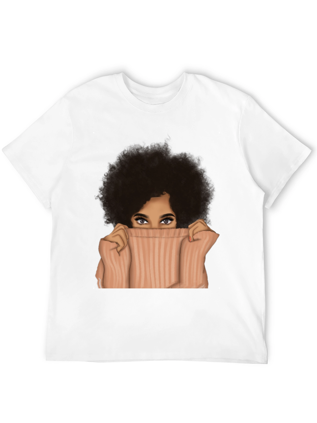 Black Afro Woman Peek-a-Boo Graphic Tee - Unisex view 12